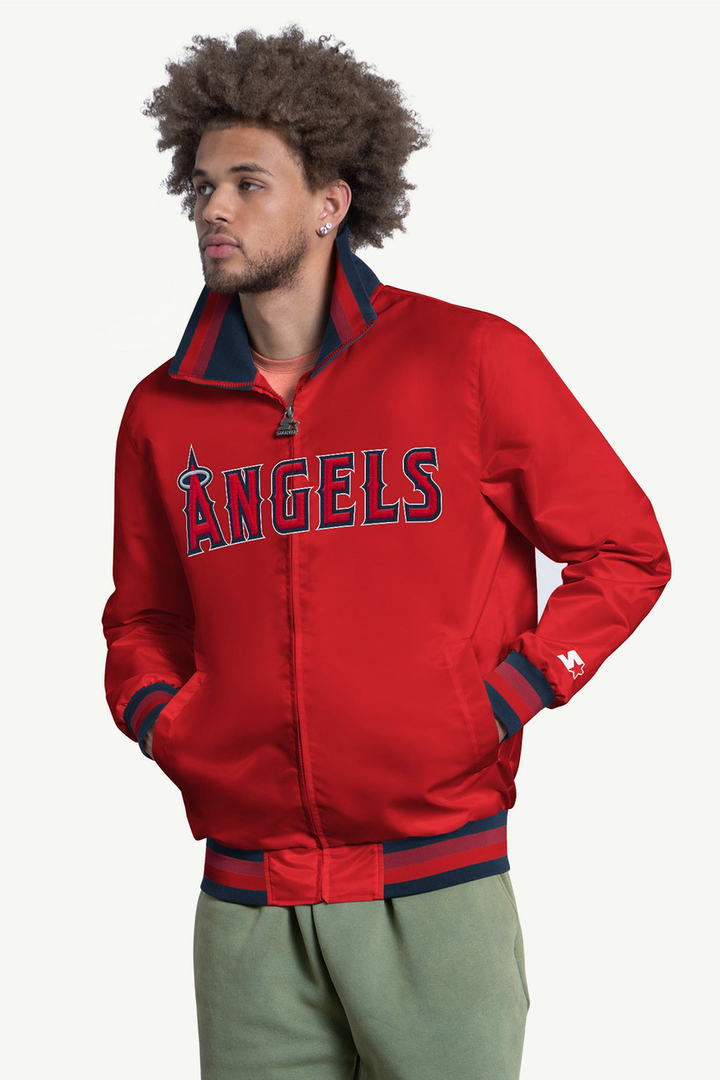 MENS LOS ANGELES ANGELS CAPTAIN VARSITY JACKET