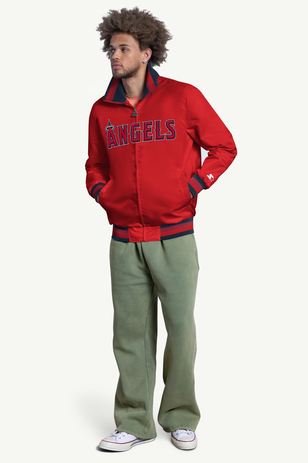 MENS LOS ANGELES ANGELS CAPTAIN VARSITY JACKET