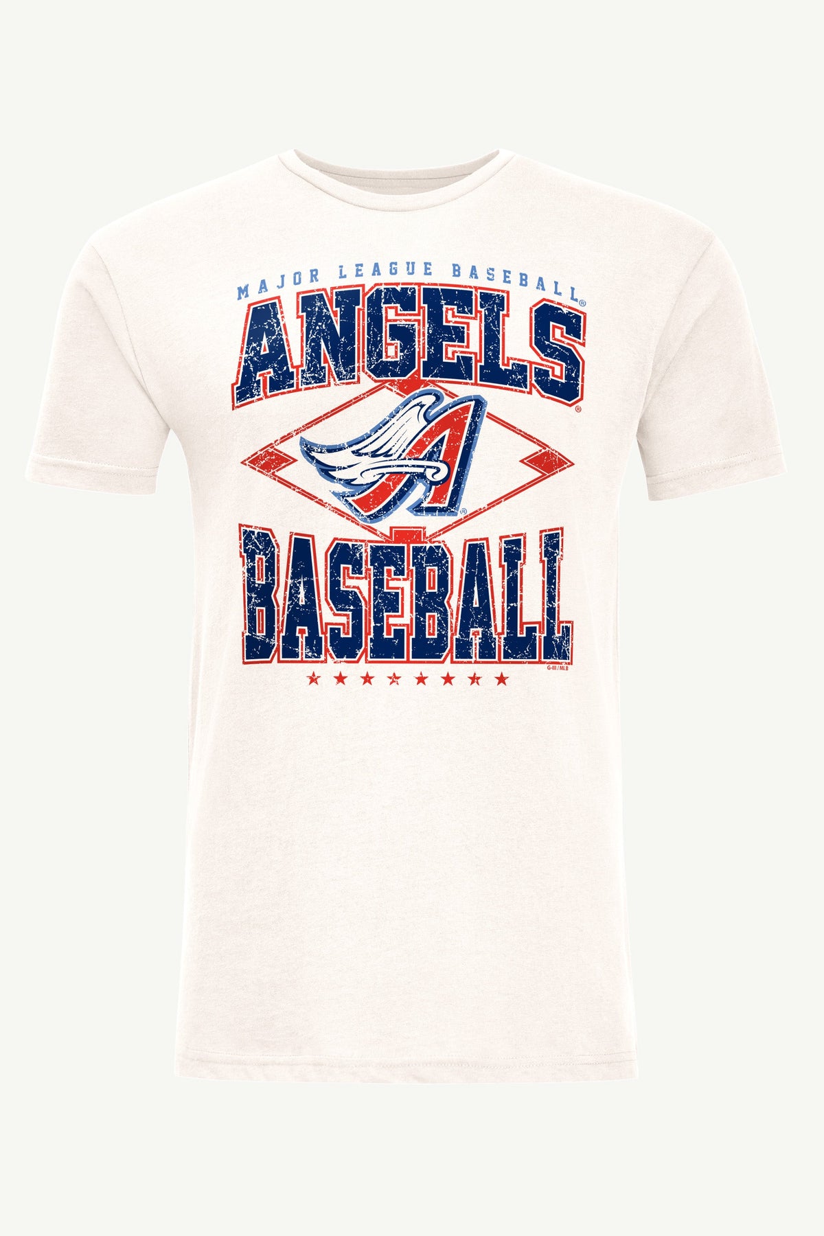MENS LOS ANGELES ANGELS DISTRESSED COOPERSTOWN DIAMOND SHORT SLEEVE T SHIRT