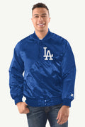 MENS LOS ANGELES DODGERS INDUCTEE SATIN VARSITY JACKET