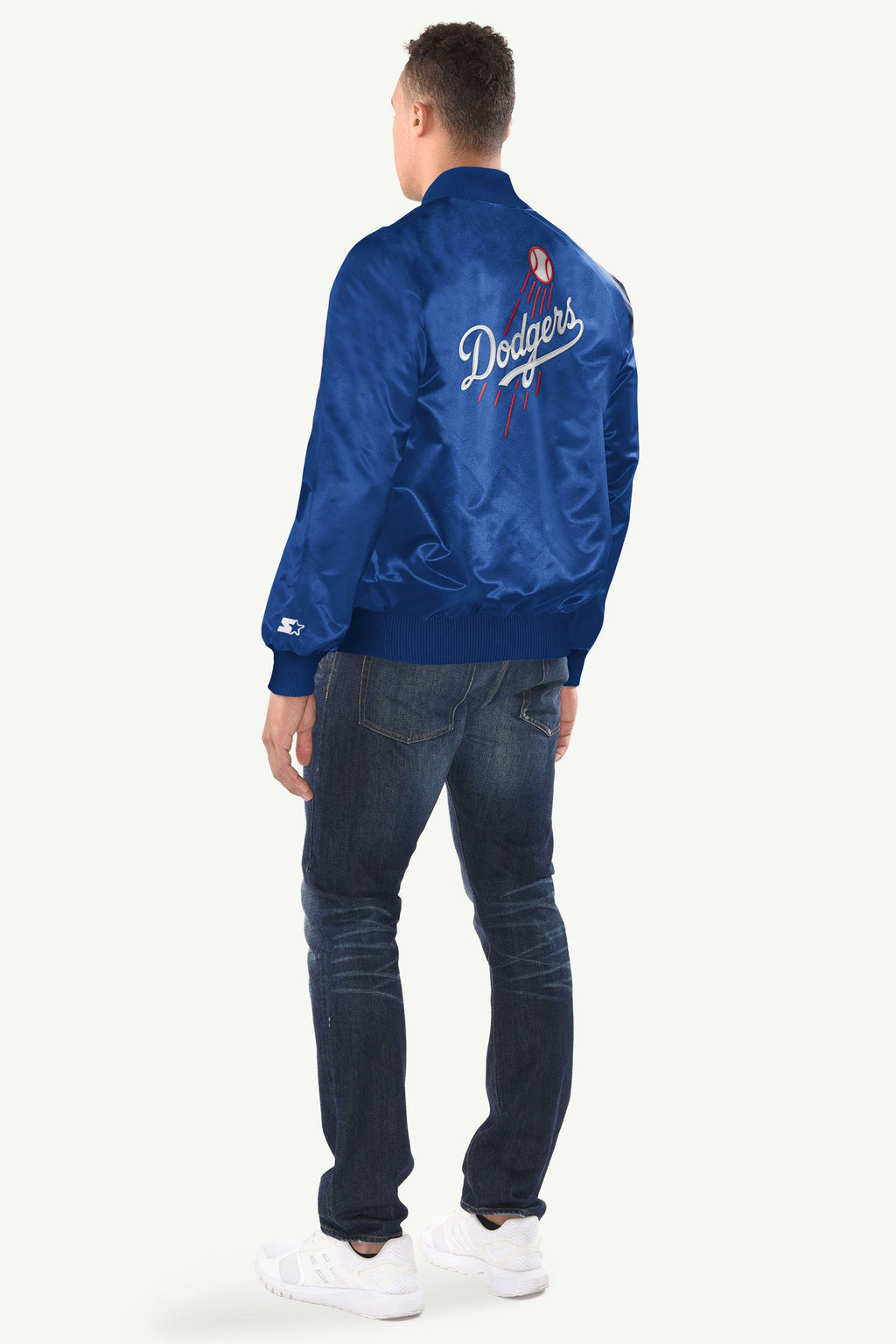 MENS LOS ANGELES DODGERS INDUCTEE SATIN VARSITY JACKET