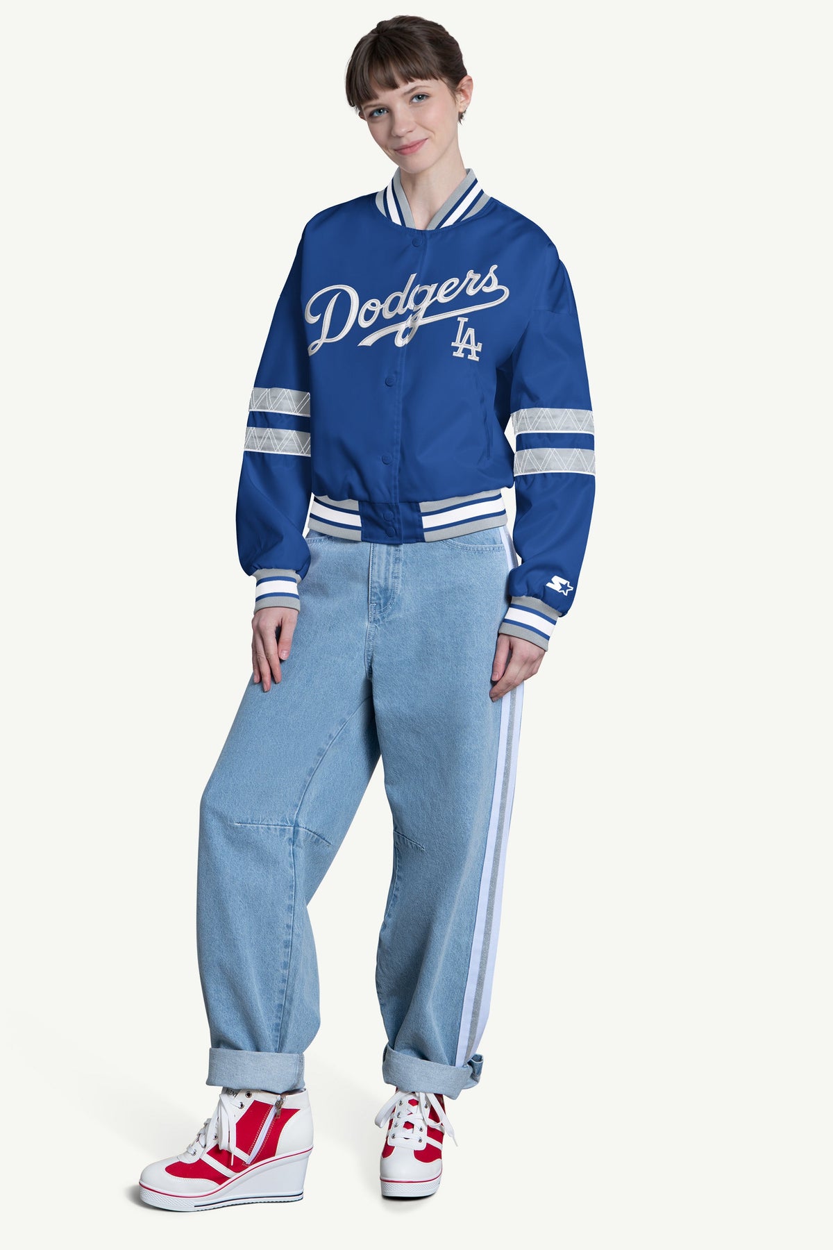 WOMENS LOS ANGELES DODGERS INTERCEPTION VARSITY JACKET