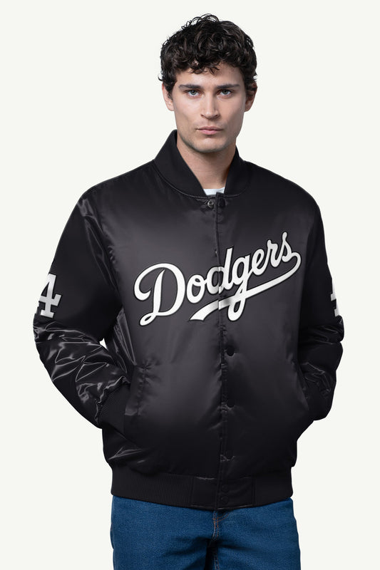 MENS LOS ANGELES DODGERS SATIN VARSITY JACKET
