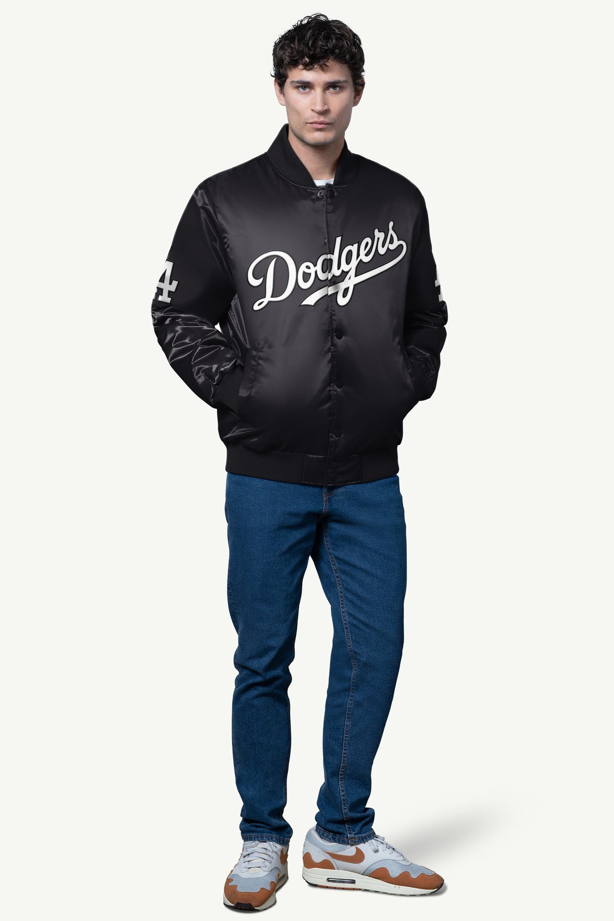 MENS LOS ANGELES DODGERS SATIN VARSITY JACKET