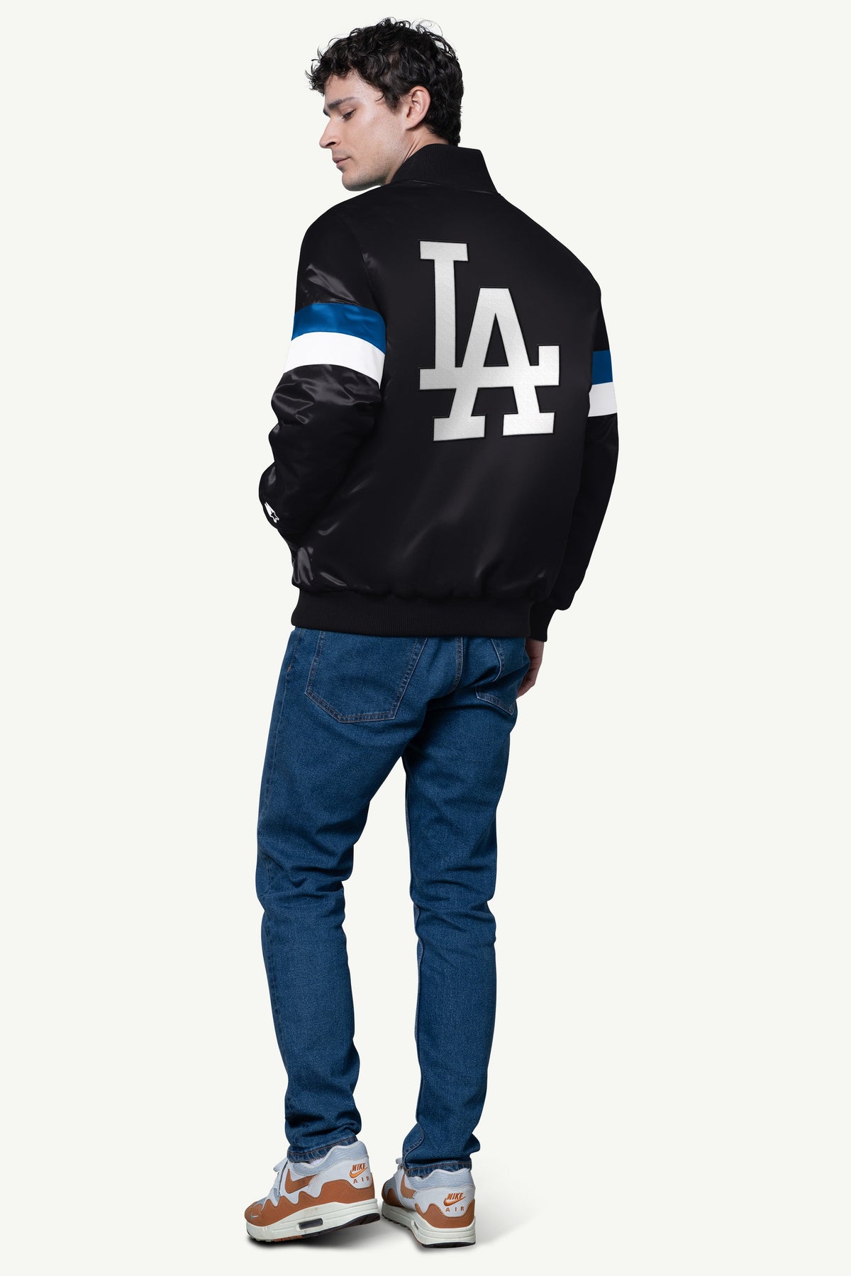 MENS LOS ANGELES DODGERS SATIN VARSITY JACKET