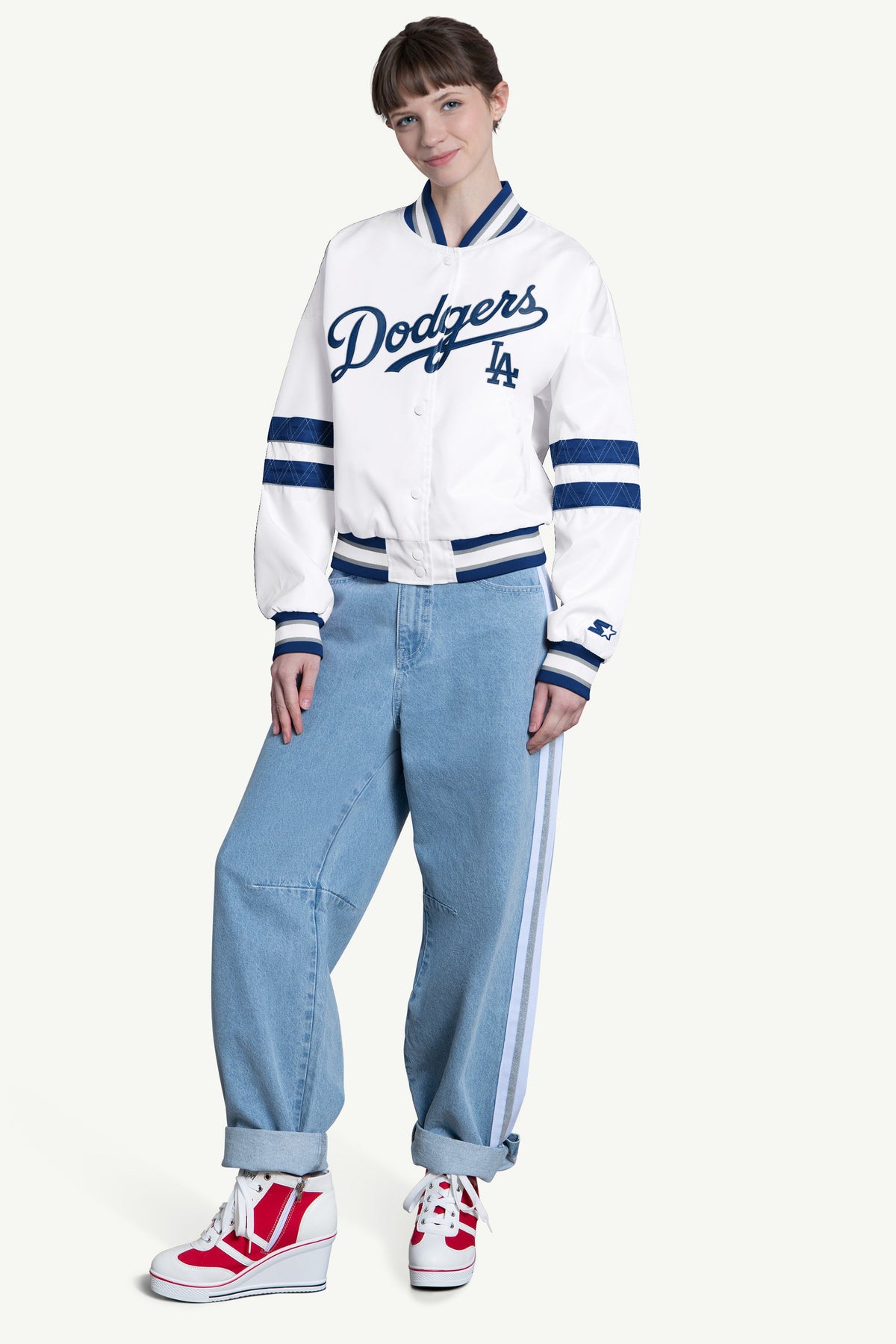 WOMENS LOS ANGELES DODGERS INTERCEPTION VARSITY JACKET