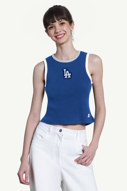 WOMENS LOS ANGELES DODGERS PLAY THE BALL CROP TANK