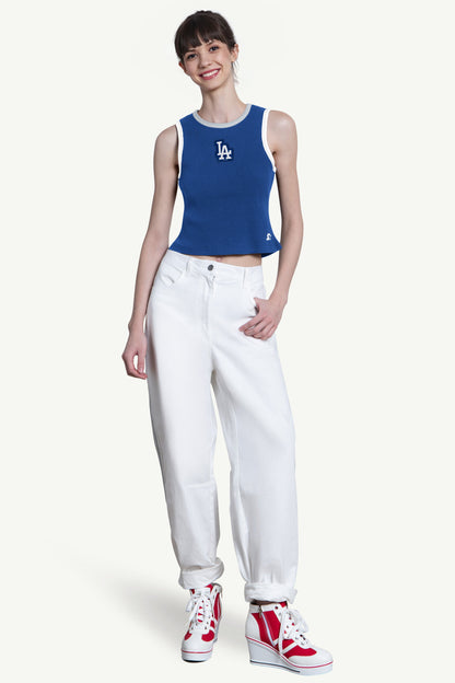 WOMENS LOS ANGELES DODGERS PLAY THE BALL CROP TANK