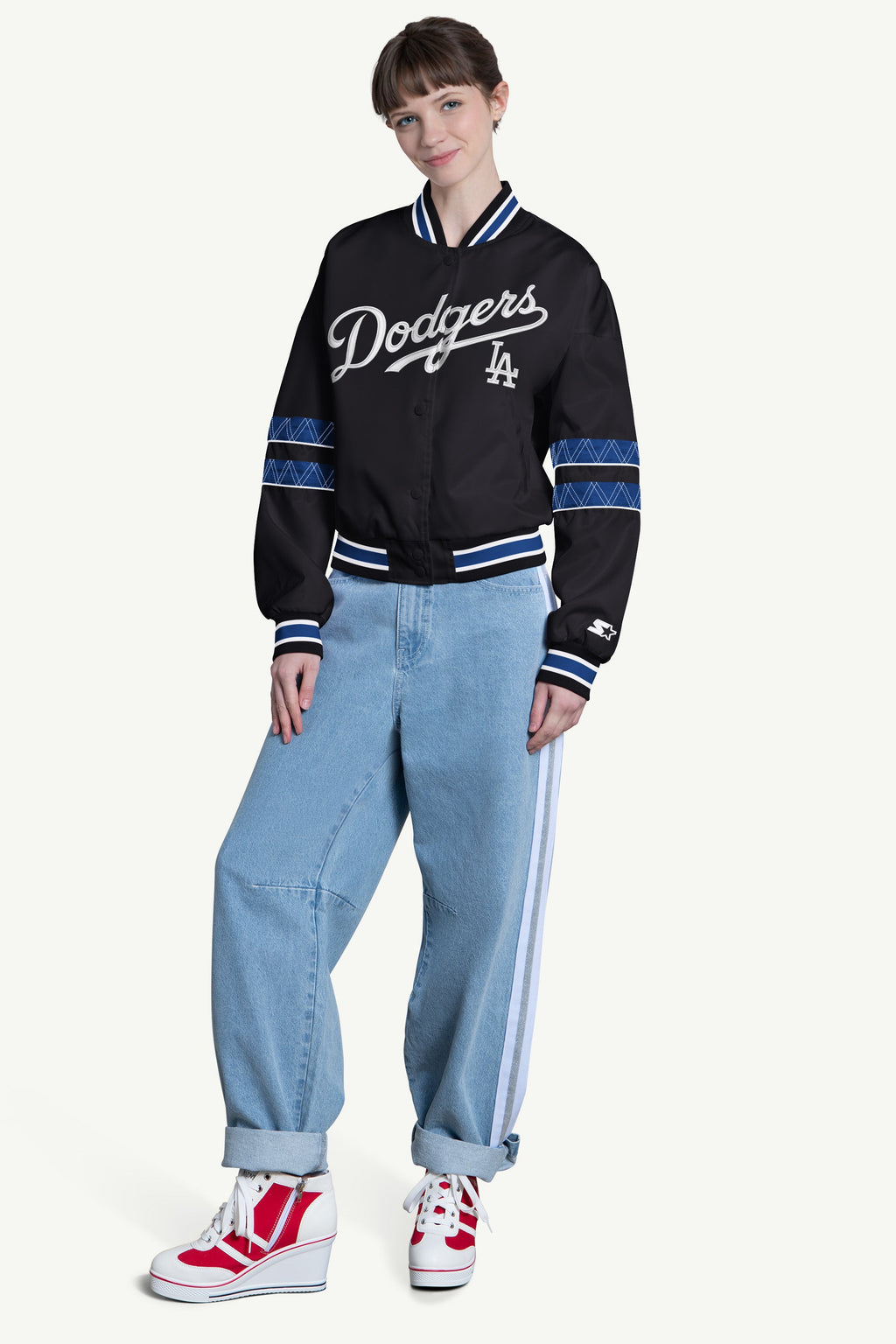 WOMENS LOS ANGELES DODGERS INTERCEPTION VARSITY JACKET