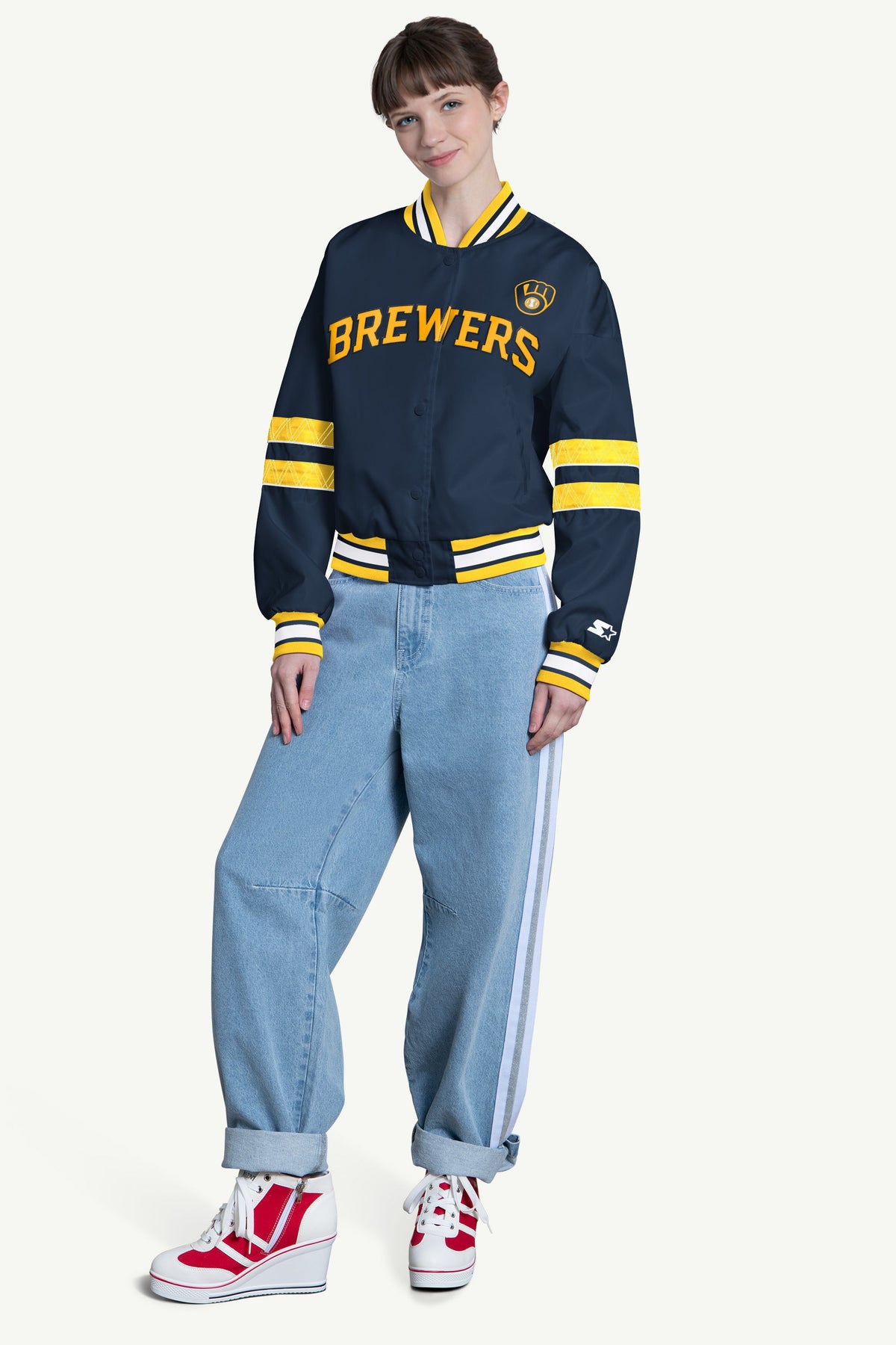 WOMENS MILWAUKEE BREWERS INTERCEPTION VARSITY JACKET