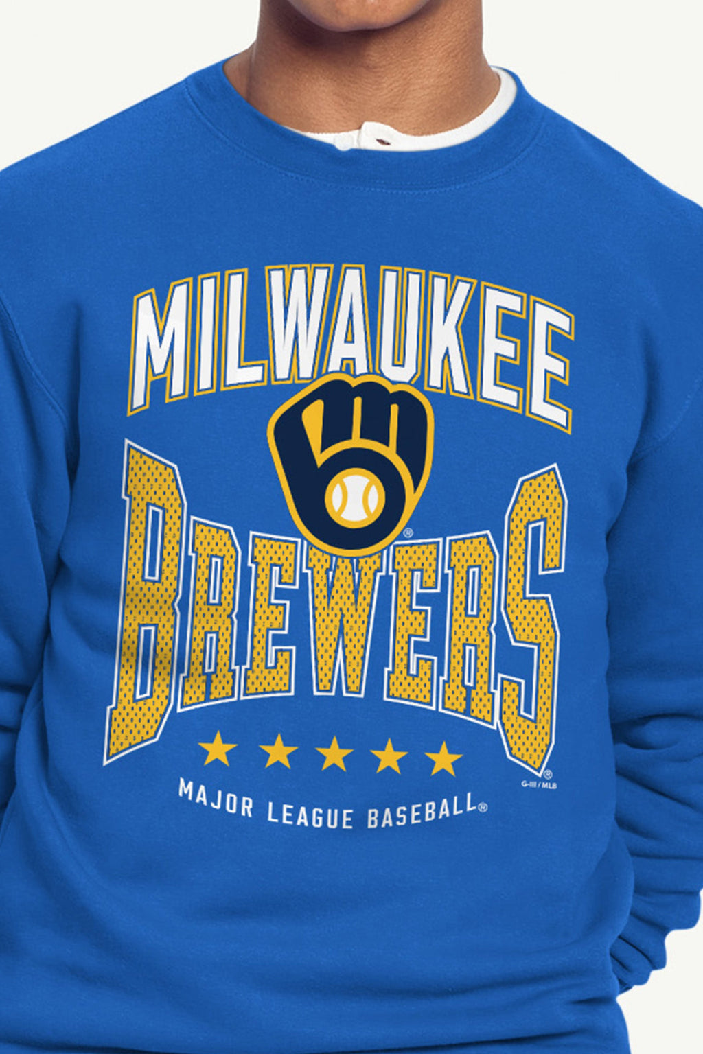 MENS MILWAUKEE BREWERS CENTER SQUEEZE SWEATSHIRT