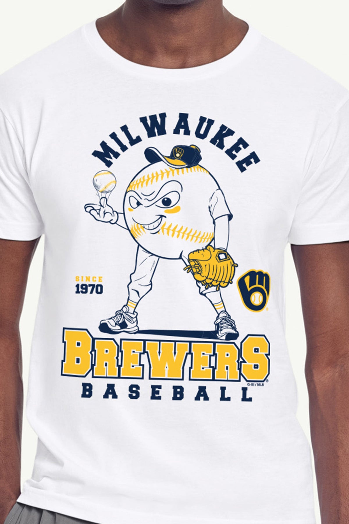 MENS MILWAUKEE BREWERS BASEBALL CHARACTER SHORT SLEEVE T SHIRT