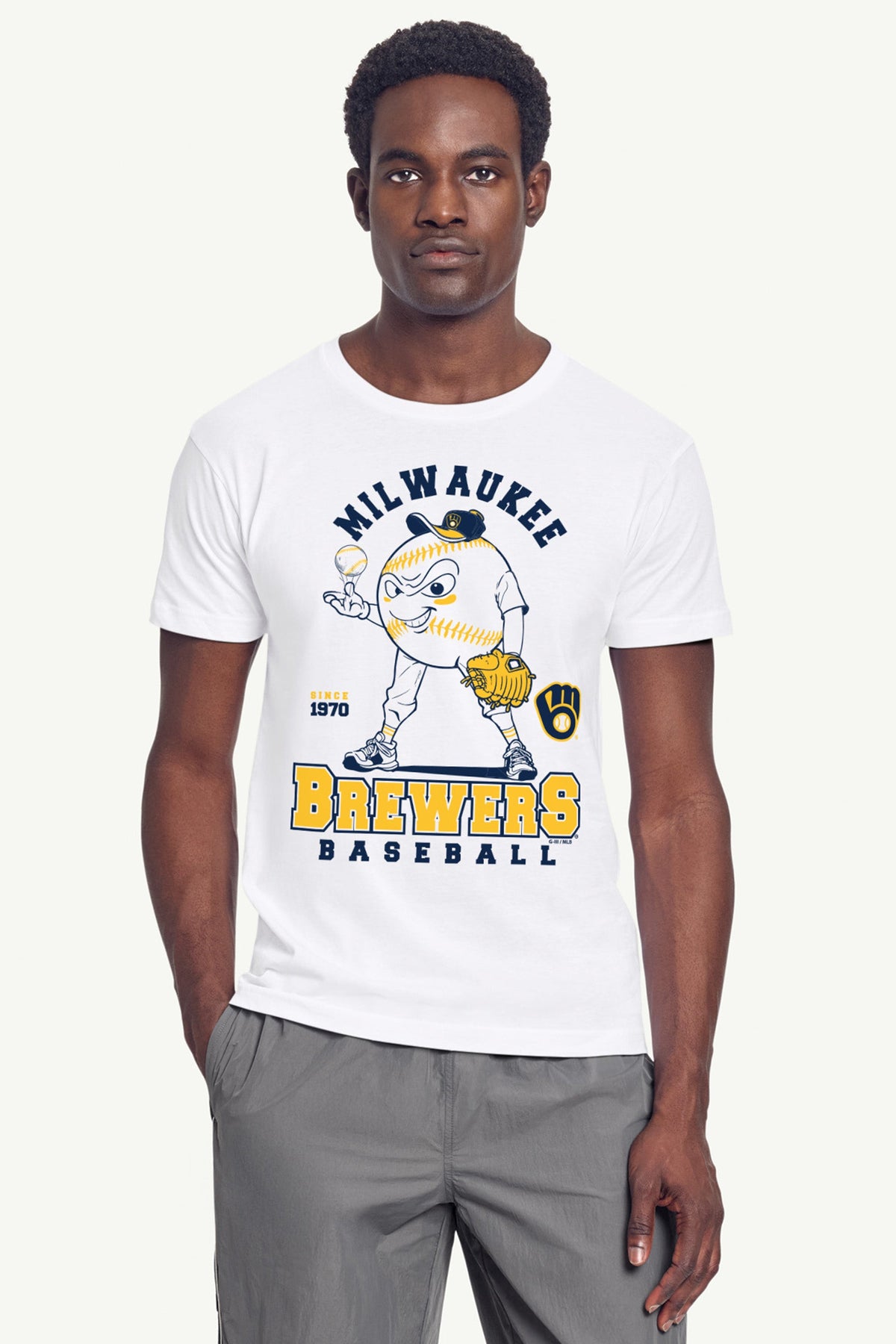 MENS MILWAUKEE BREWERS BASEBALL CHARACTER SHORT SLEEVE T SHIRT