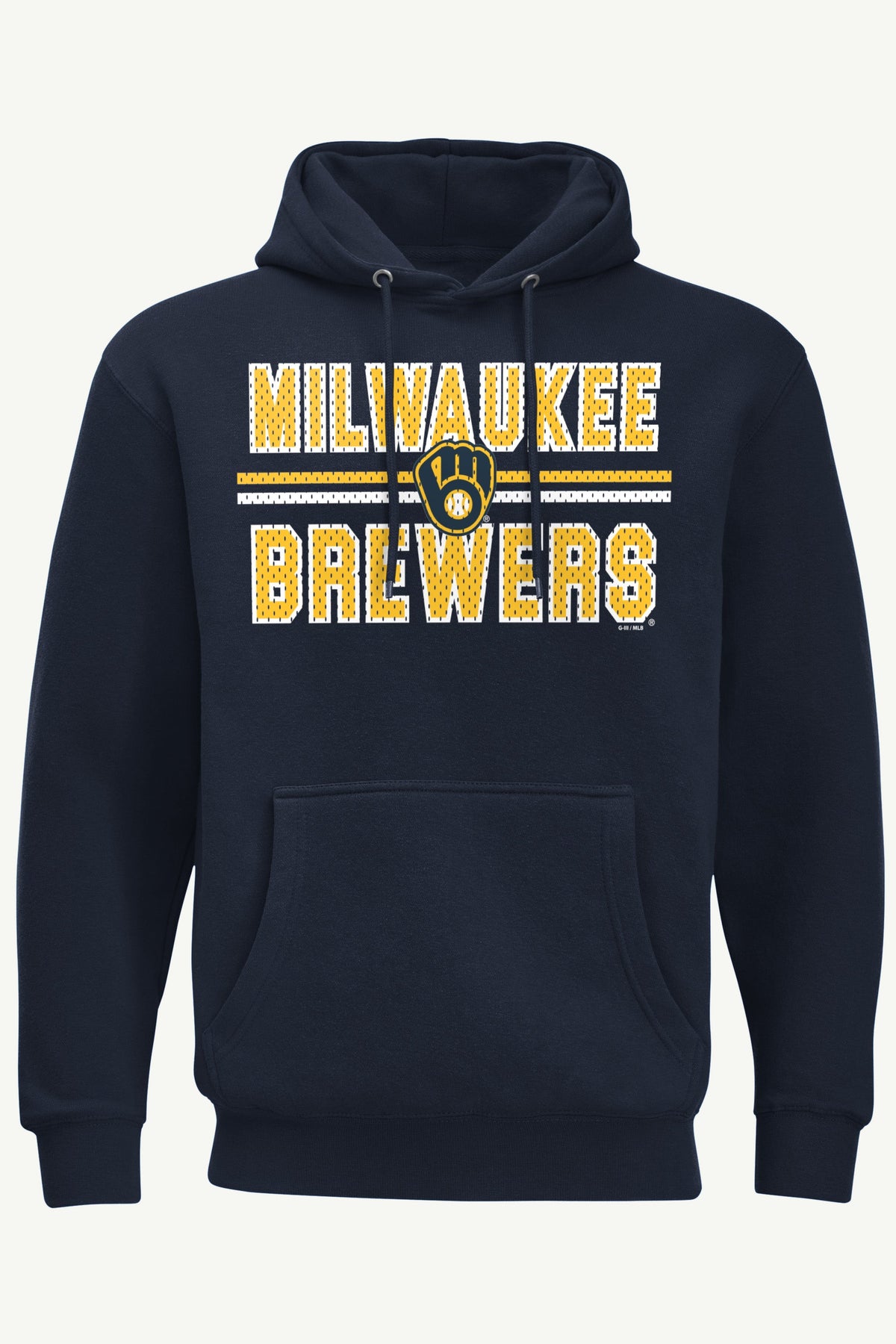 MENS MILWAUKEE BREWERS MESH LOOK HOODIE