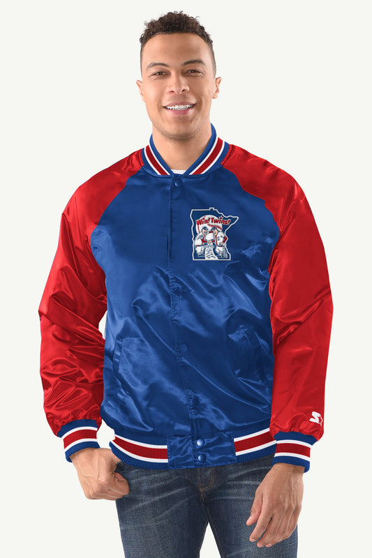 MENS MINNESOTA TWINS INDUCTEE SATIN VARSITY JACKET