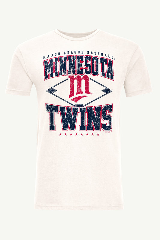 MENS MINNESOTA TWINS DISTRESSED COOPERSTOWN DIAMOND SHORT SLEEVE T SHIRT