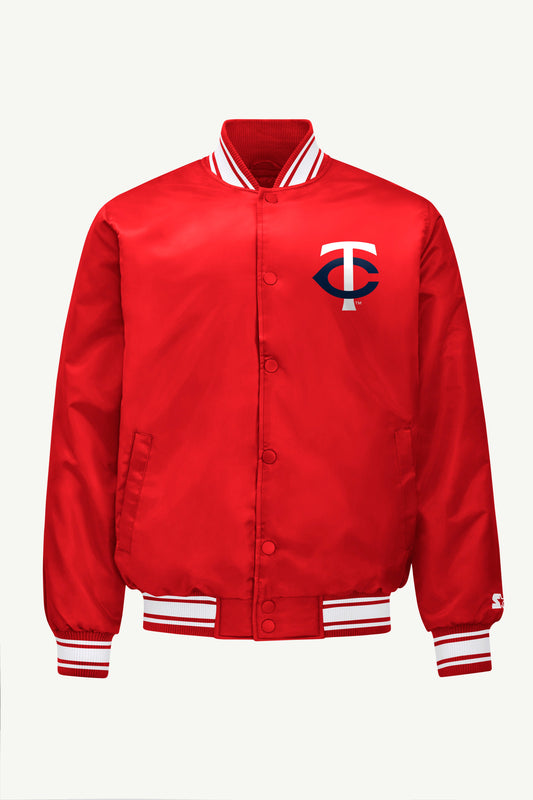 MENS MINNESOTA TWINS SATIN VARSITY JACKET