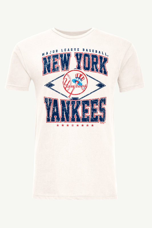MENS NEW YORK YANKEES DISTRESSED COOPERSTOWN DIAMOND SHORT SLEEVE T SHIRT