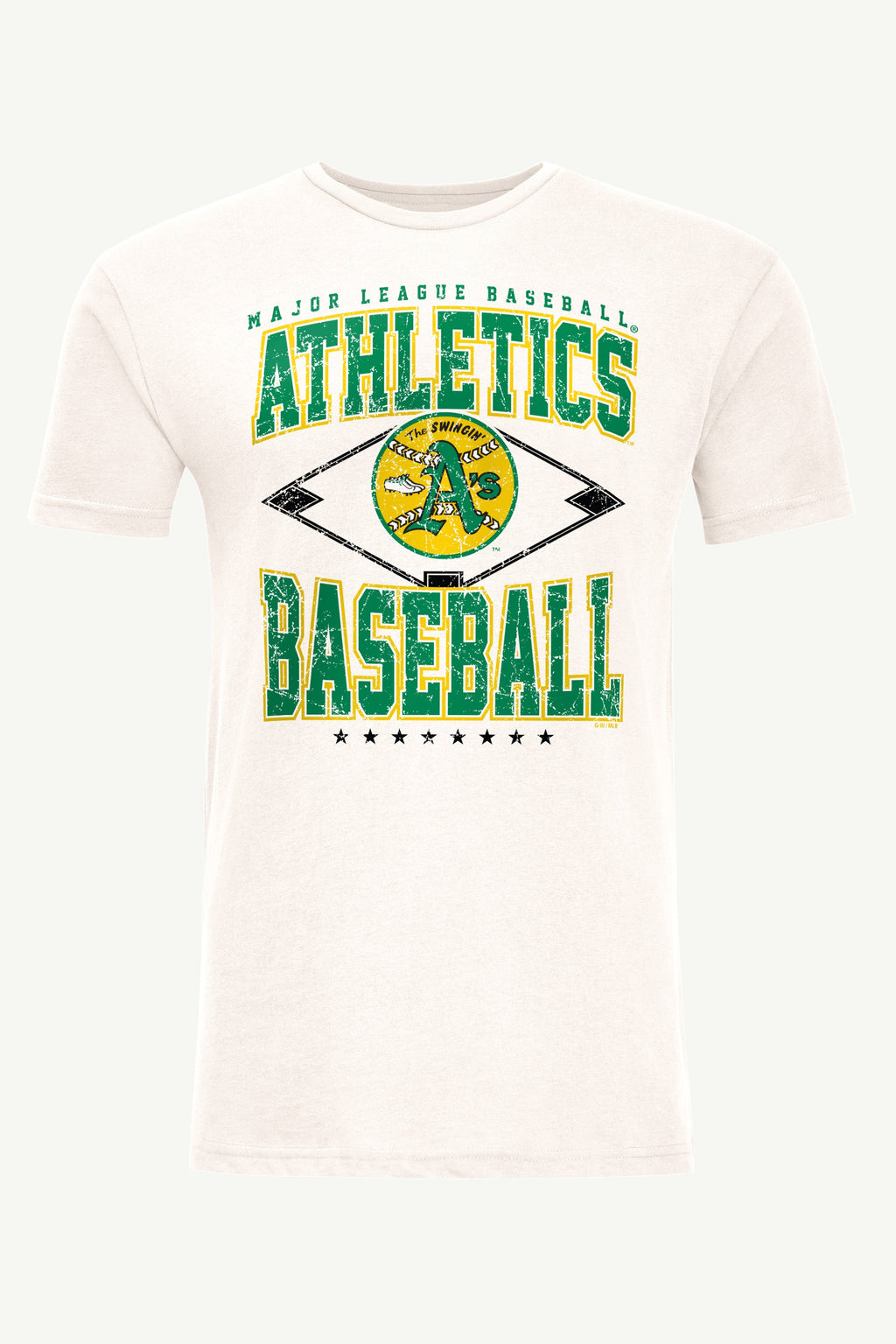 MENS ATHLETICS DISTRESSED COOPERSTOWN DIAMOND SHORT SLEEVE T SHIRT