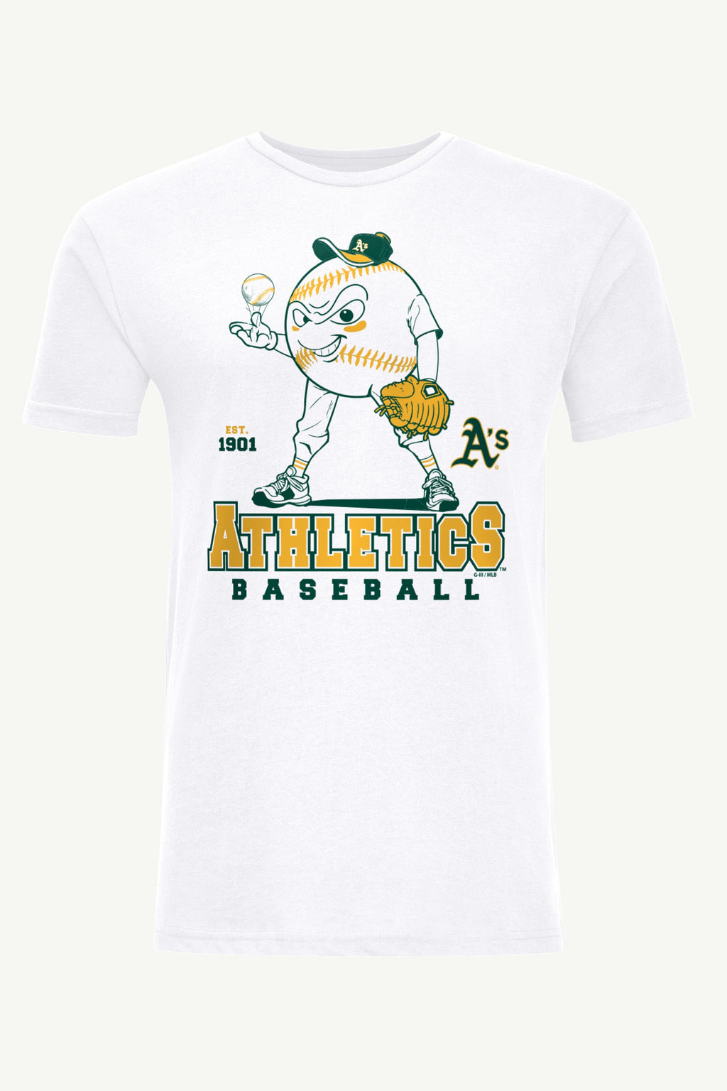 MENS ATHLETICS BASEBALL CHARACTER SHORT SLEEVE T SHIRT