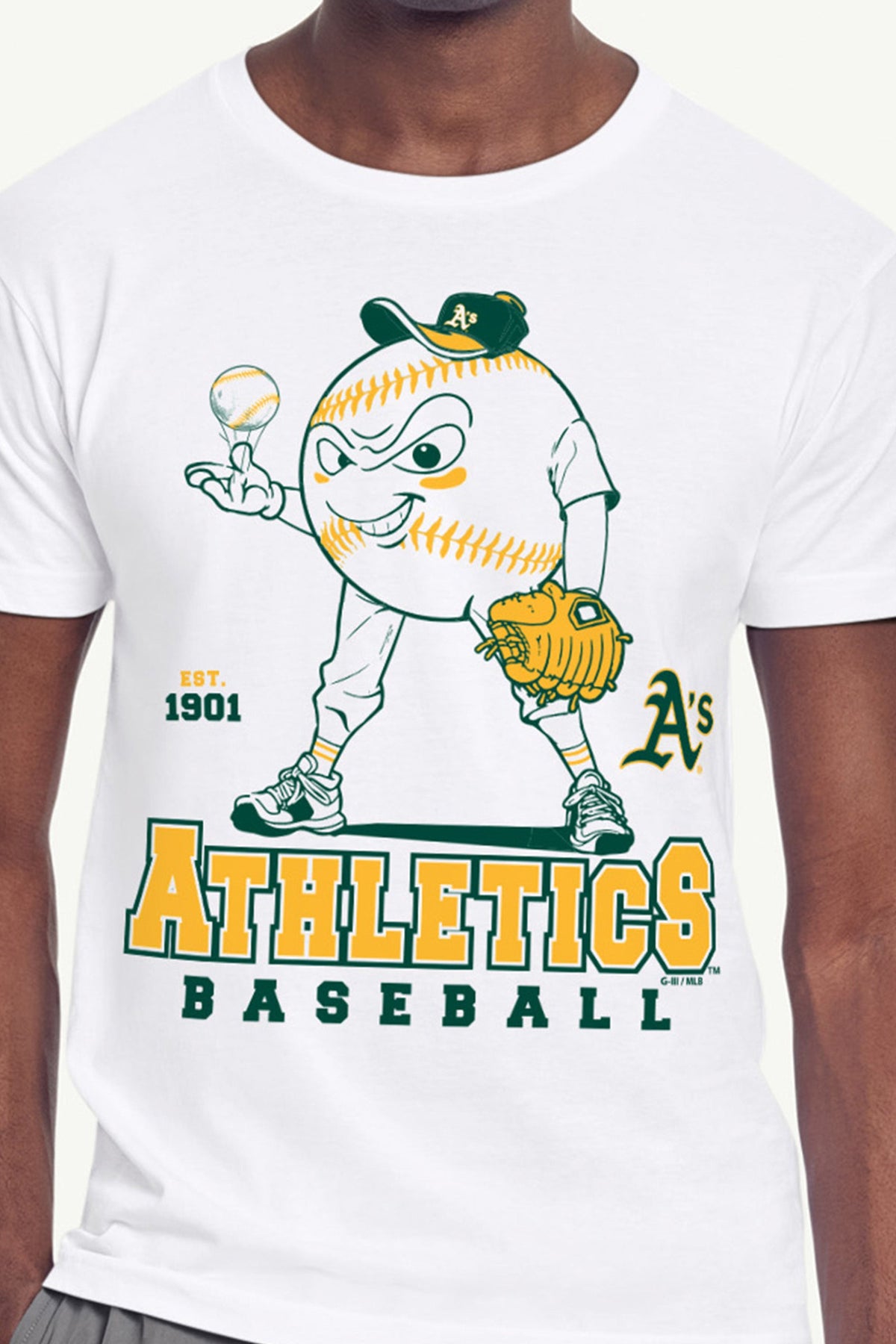 MENS ATHLETICS BASEBALL CHARACTER SHORT SLEEVE T SHIRT