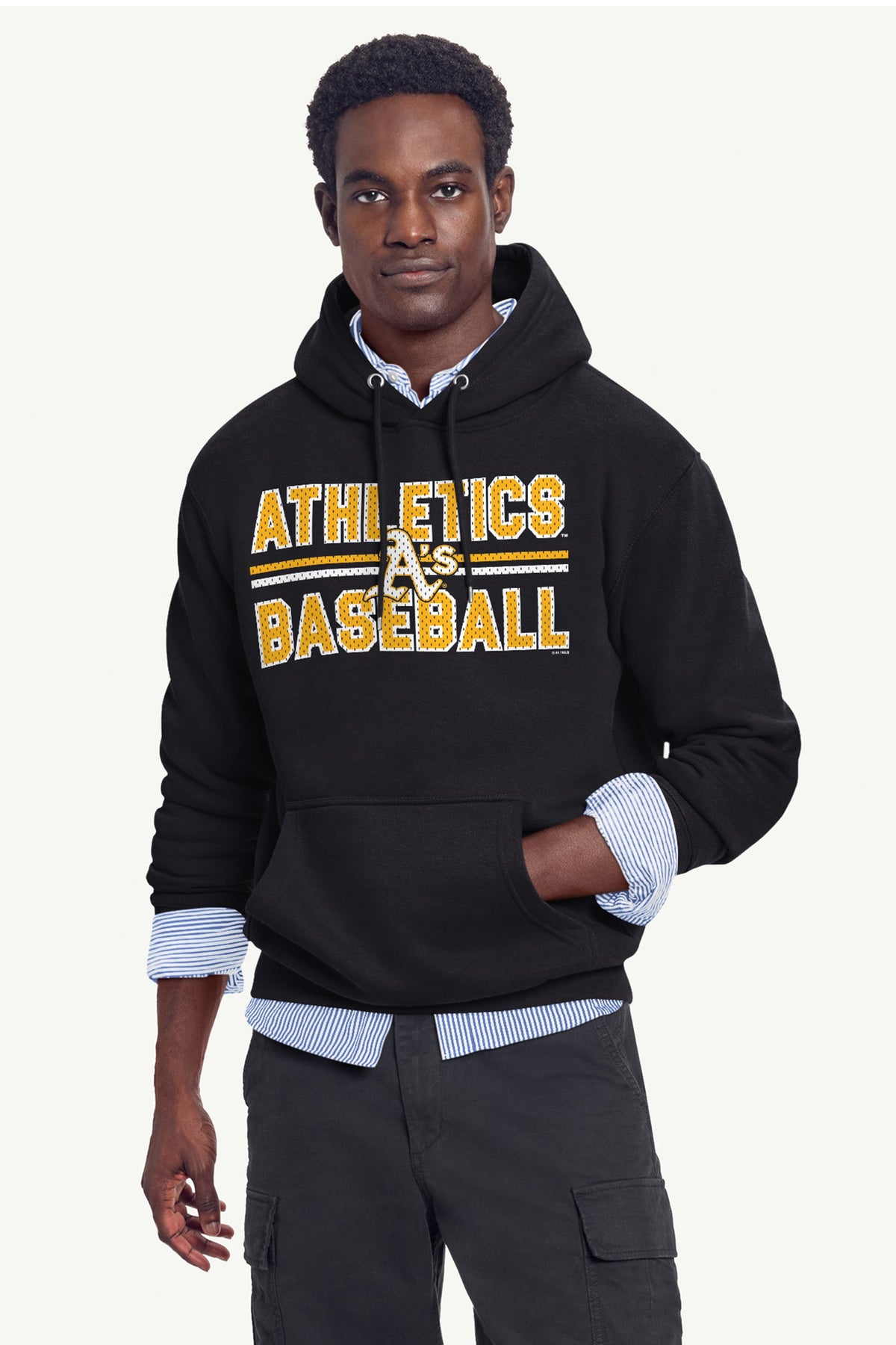 MENS ATHLETICS MESH LOOK HOODIE