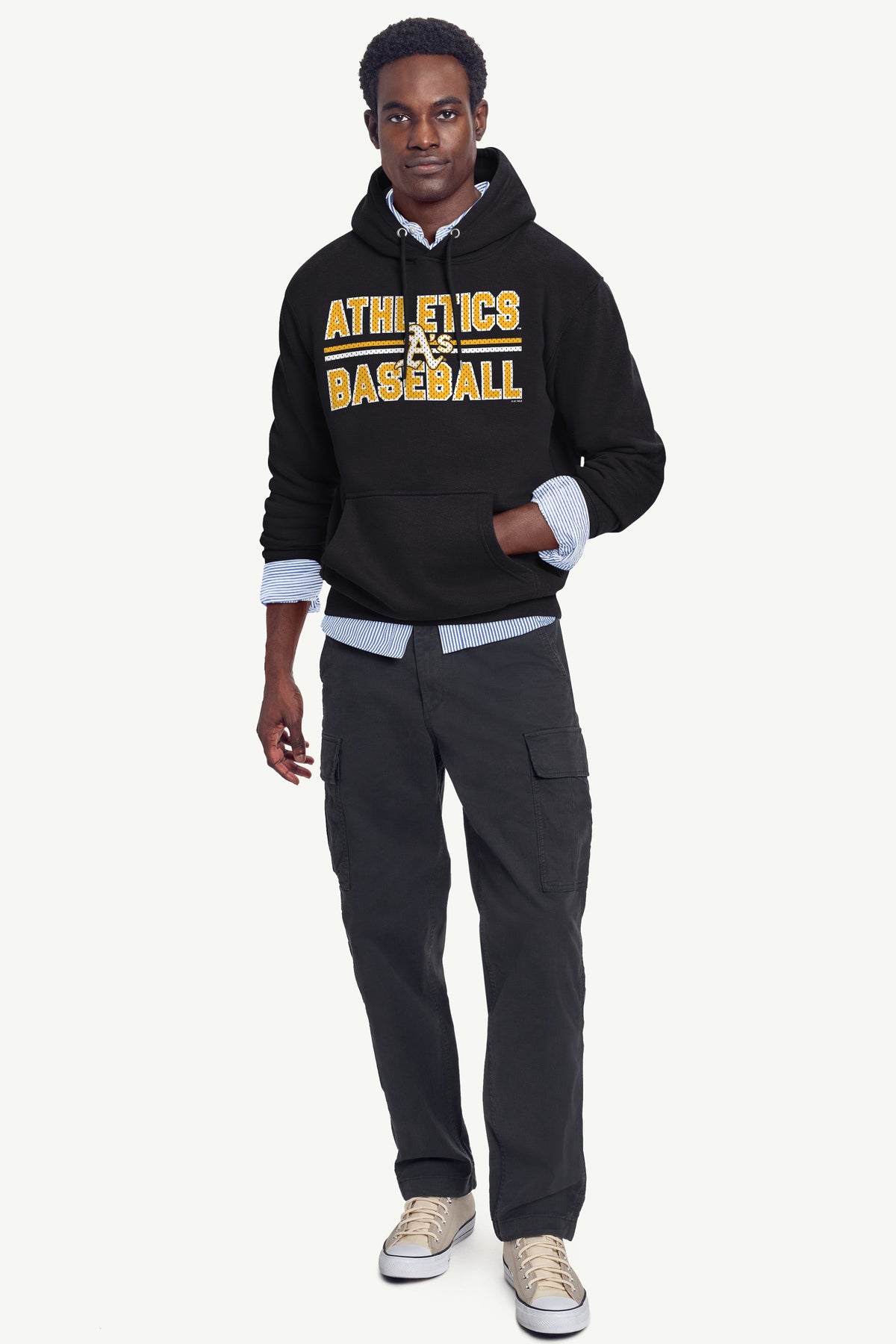 MENS ATHLETICS MESH LOOK HOODIE