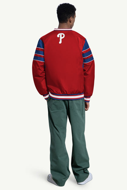 MENS PHILADELPHIA PHILLIES ENFORCER V-NECK PULLOVER JACKET