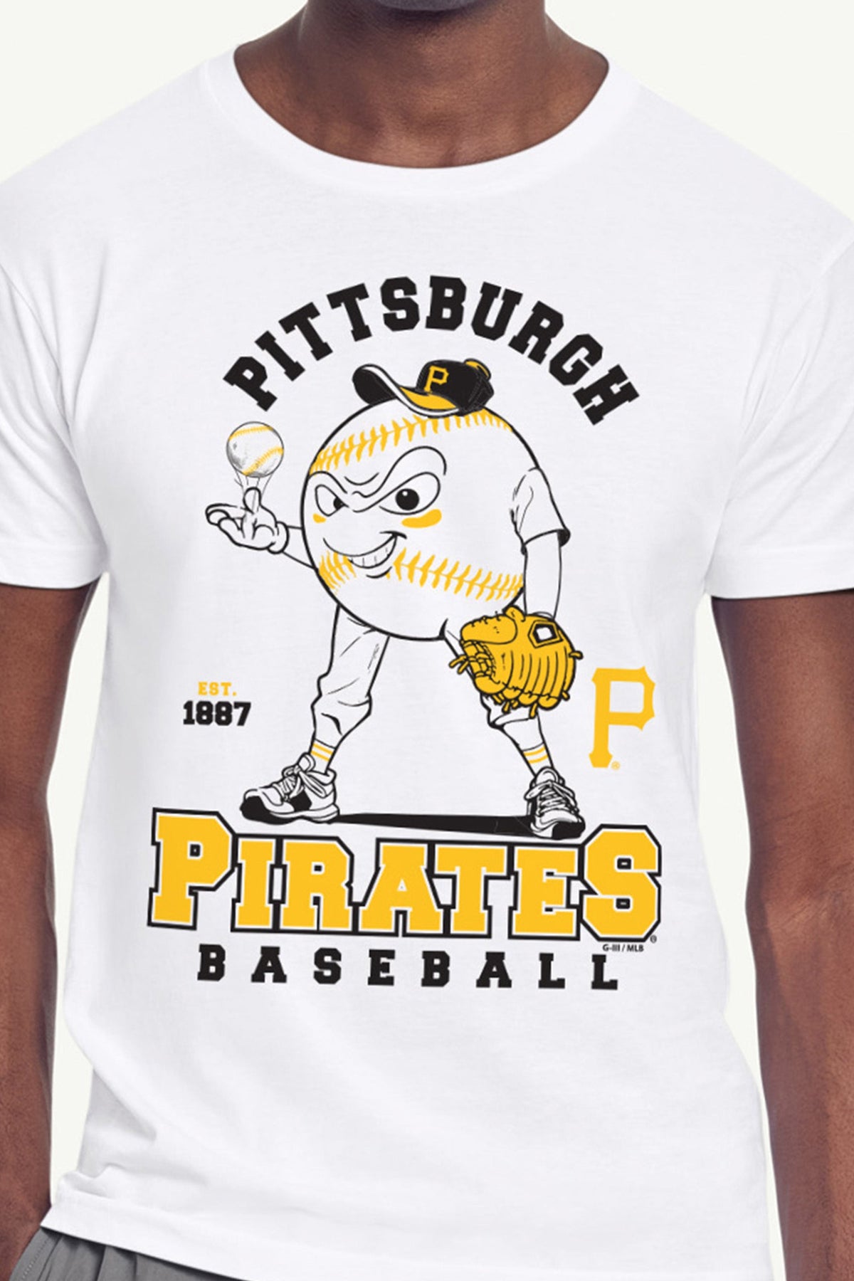 MENS PITTSBURGH PIRATES BASEBALL CHARACTER SHORT SLEEVE T SHIRT