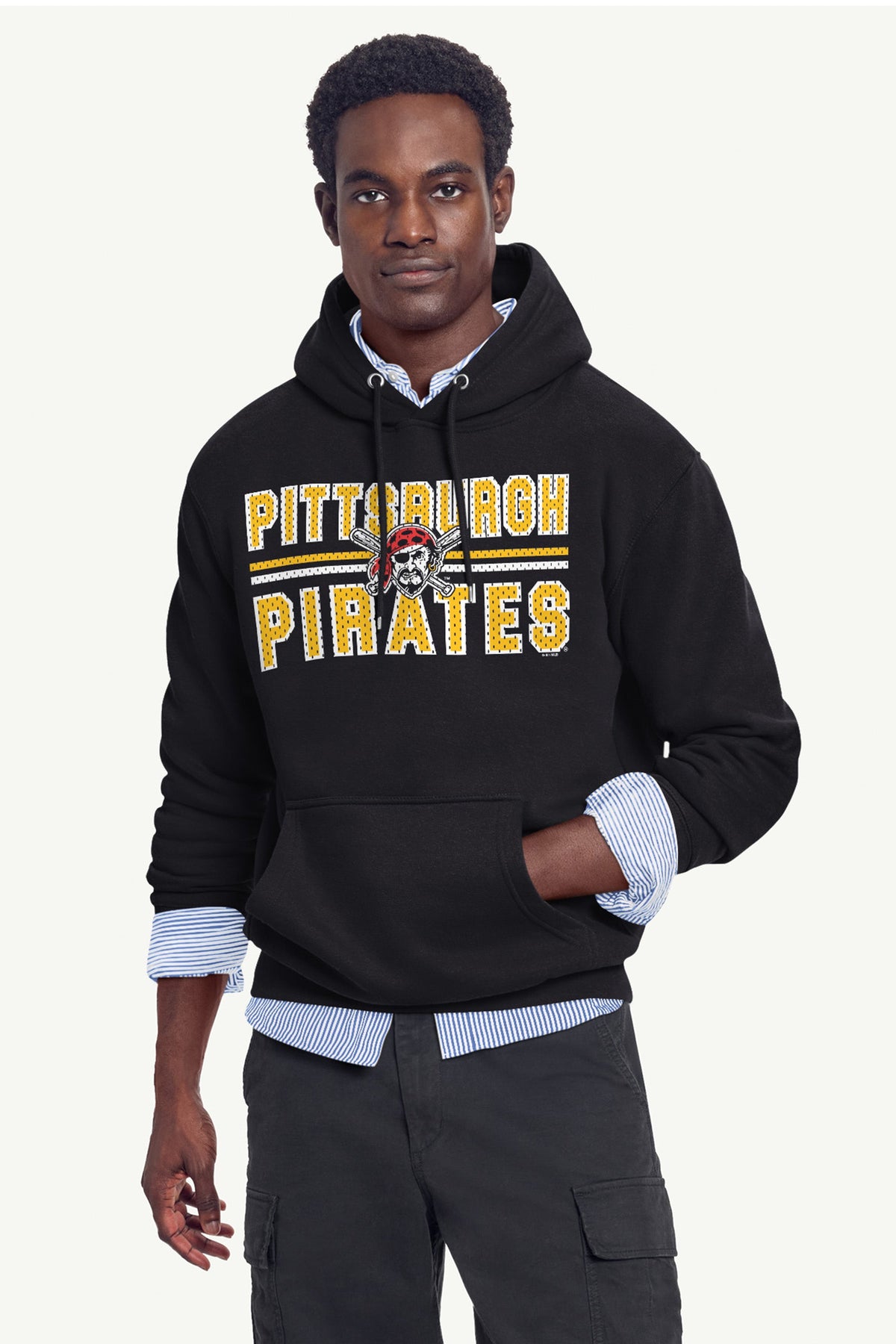 MENS PITTSBURGH PIRATES MESH LOOK HOODIE