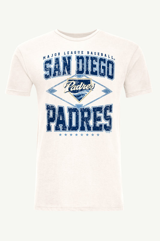 MENS SAN DIEGO PADRES DISTRESSED COOPERSTOWN DIAMOND SHORT SLEEVE T SHIRT