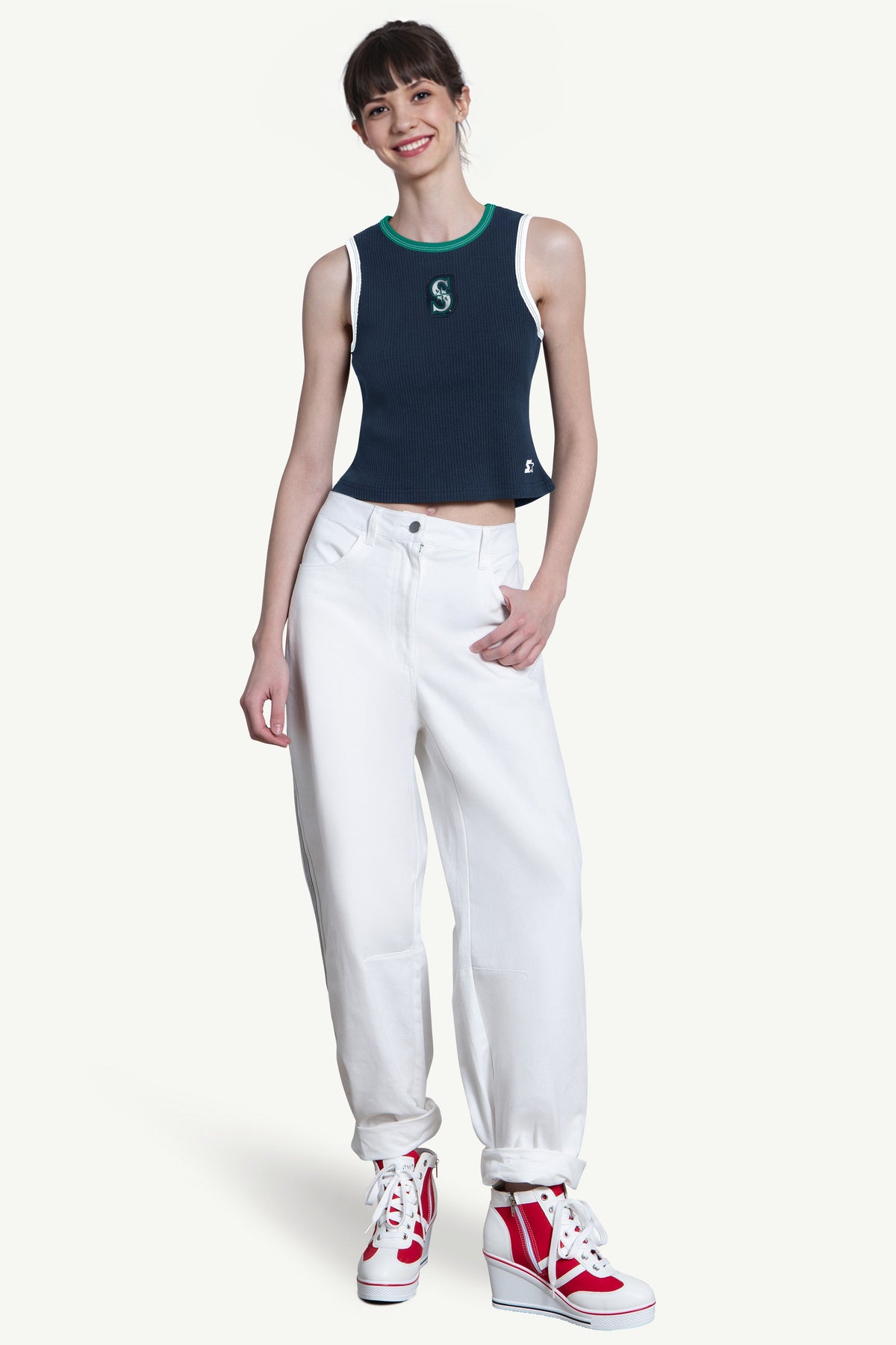 WOMENS SEATTLE MARINERS PLAY THE BALL CROP TANK