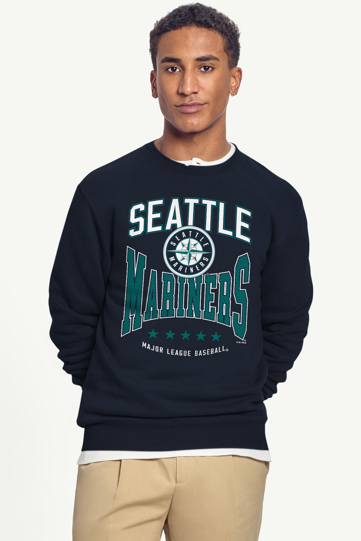 MENS SEATTLE MARINERS CENTER SQUEEZE SWEATSHIRT
