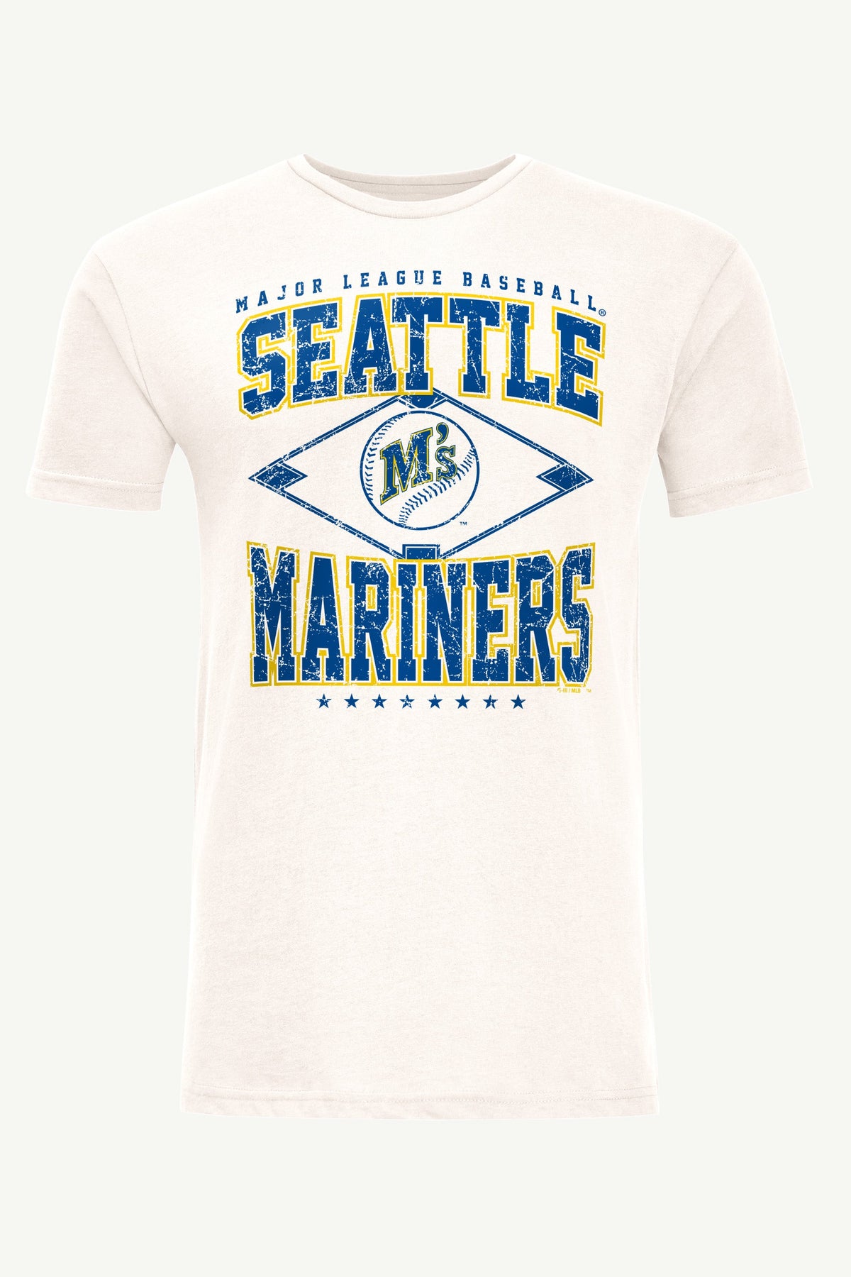 MENS SEATTLE MARINERS DISTRESSED COOPERSTOWN DIAMOND SHORT SLEEVE T SHIRT