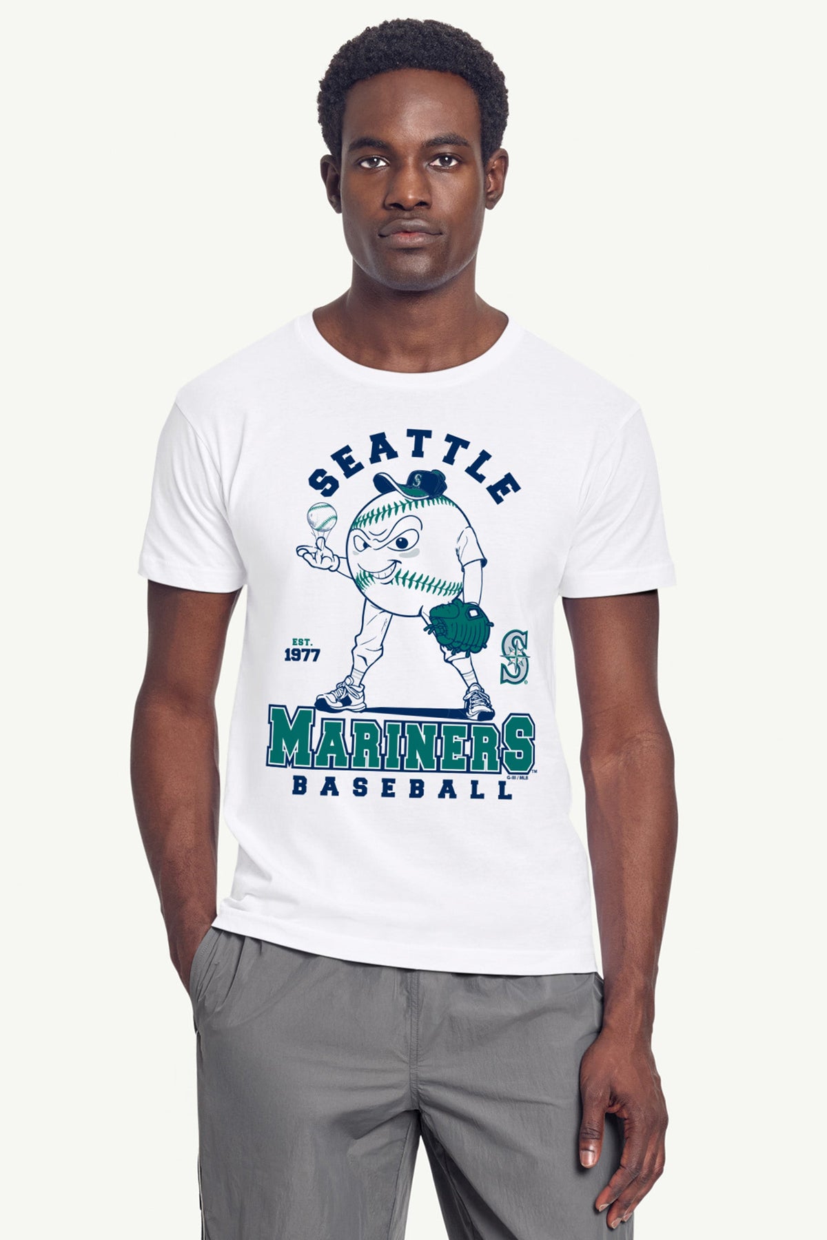 MENS SEATTLE MARINERS BASEBALL CHARACTER SHORT SLEEVE T SHIRT