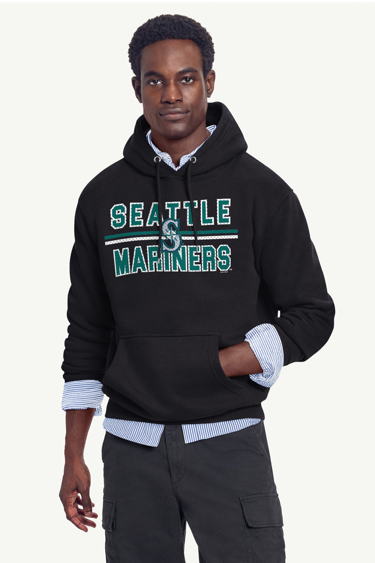 MENS SEATTLE MARINERS MESH LOOK HOODIE