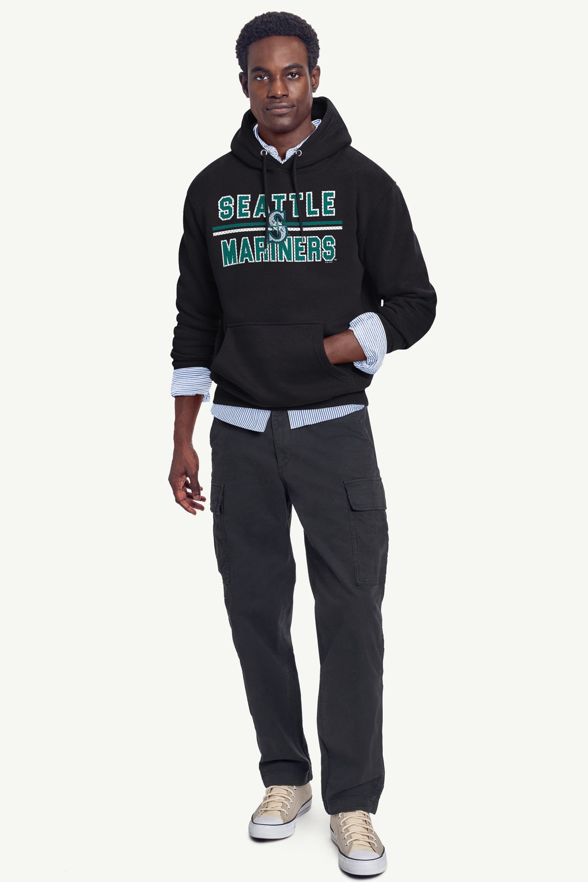 MENS SEATTLE MARINERS MESH LOOK HOODIE