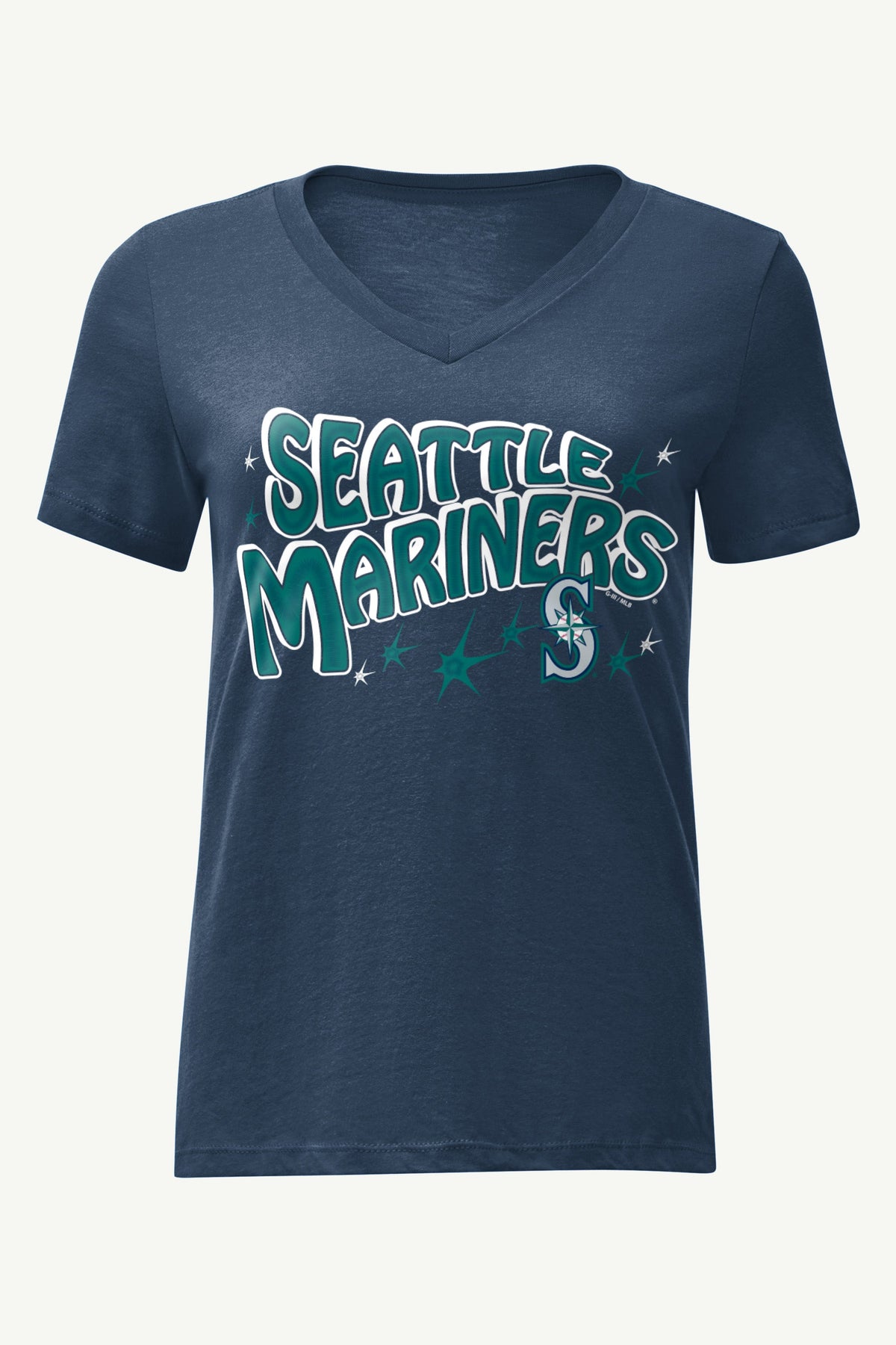 WOMENS SEATTLE MARINERS FIREWORKS V NECK T SHIRT