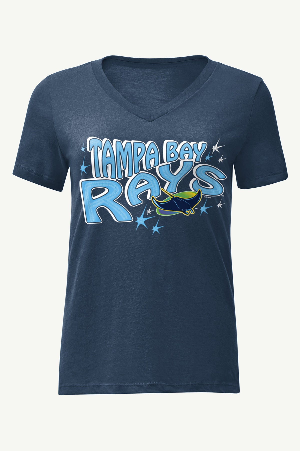 WOMENS TAMPA BAY RAYS FIREWORKS V NECK T SHIRT