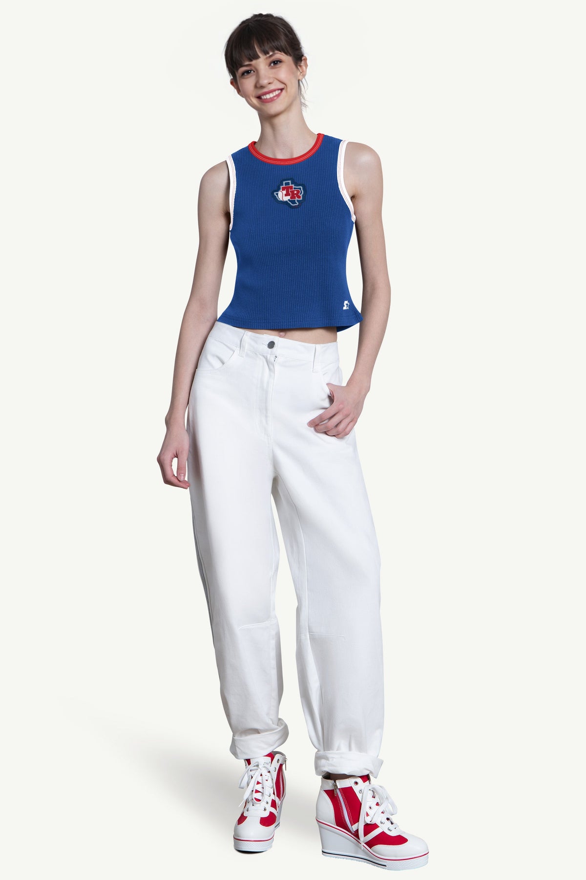 WOMENS TEXAS RANGERS PLAY THE BALL CROP TANK