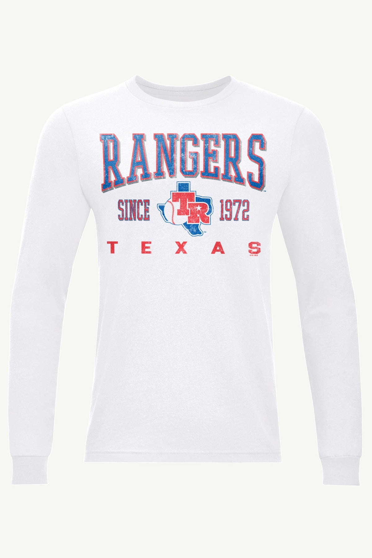 MENS TEXAS RANGERS RETRO LONG SLEEVE T SHIRT