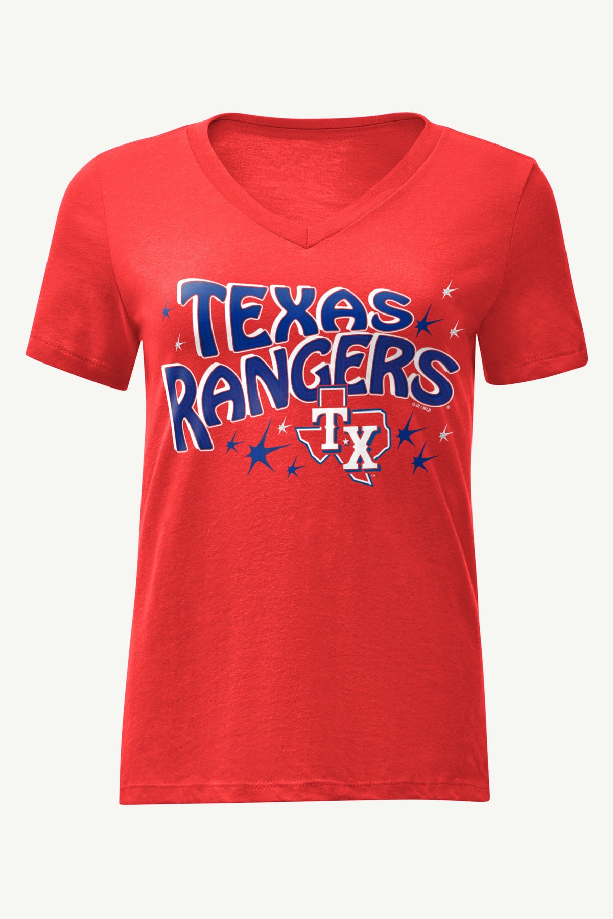 WOMENS TEXAS RANGERS FIREWORKS V NECK T SHIRT