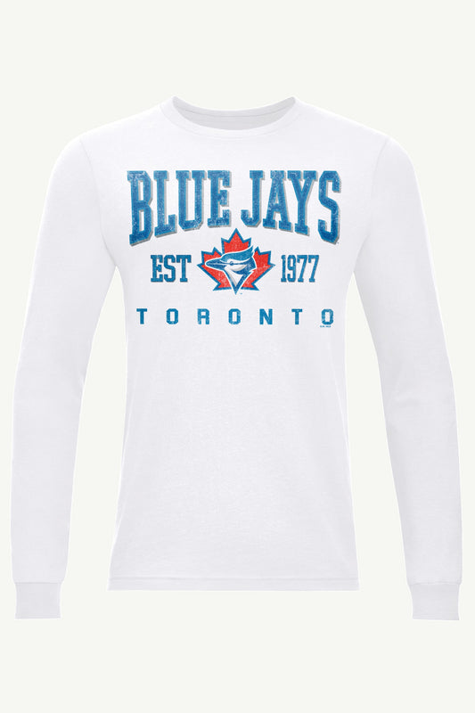 MENS TORONTO BLUE JAYS RETRO LONG SLEEVE T SHIRT