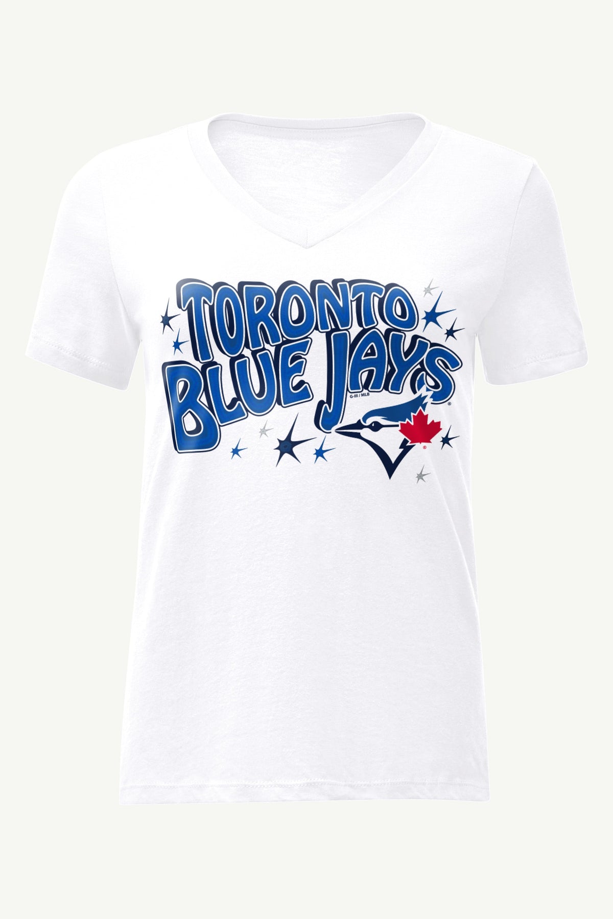 WOMENS TORONTO BLUE JAYS FIREWORKS V NECK T SHIRT