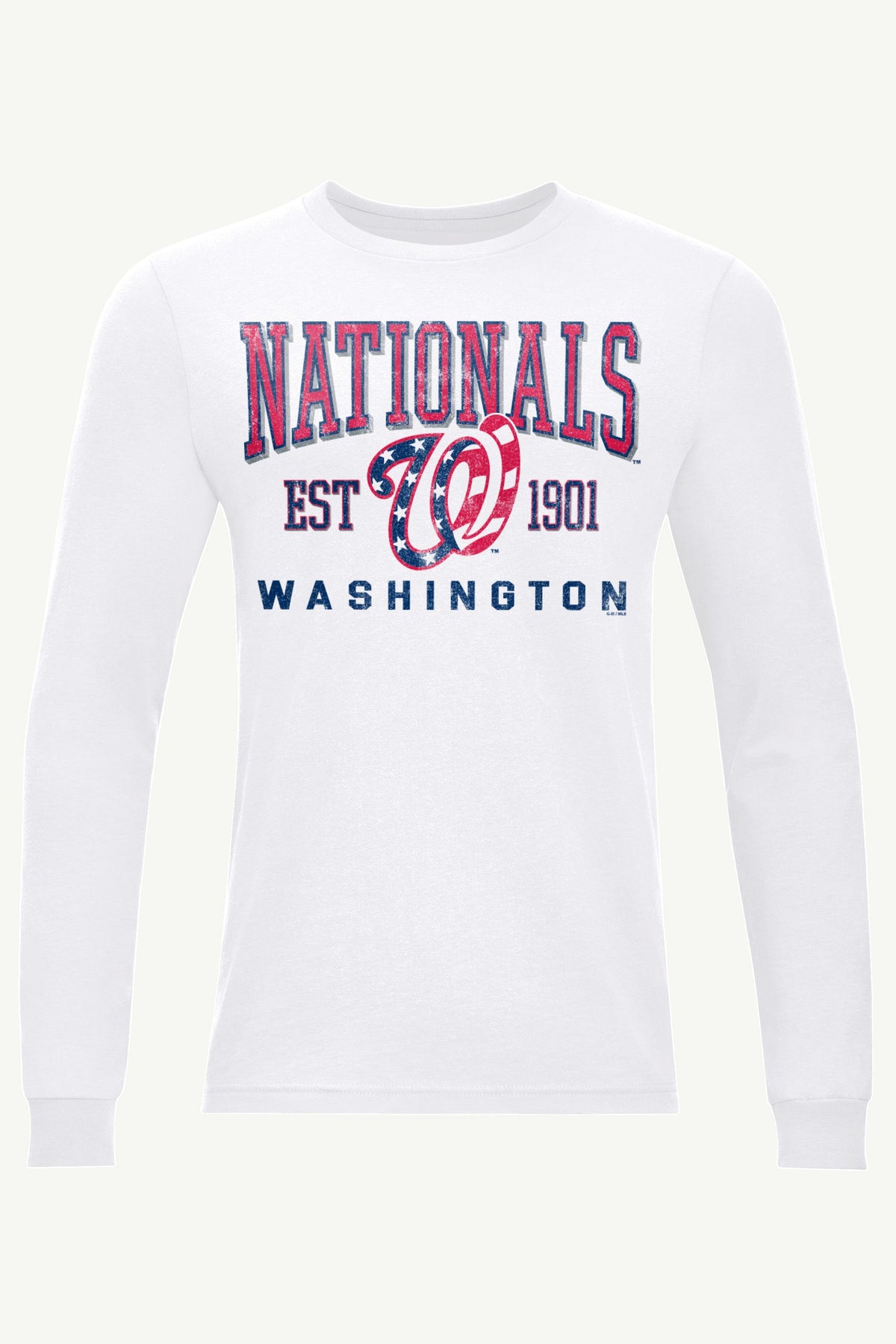 MENS WASHINGTON NATIONALS RETRO LONG SLEEVE T SHIRT