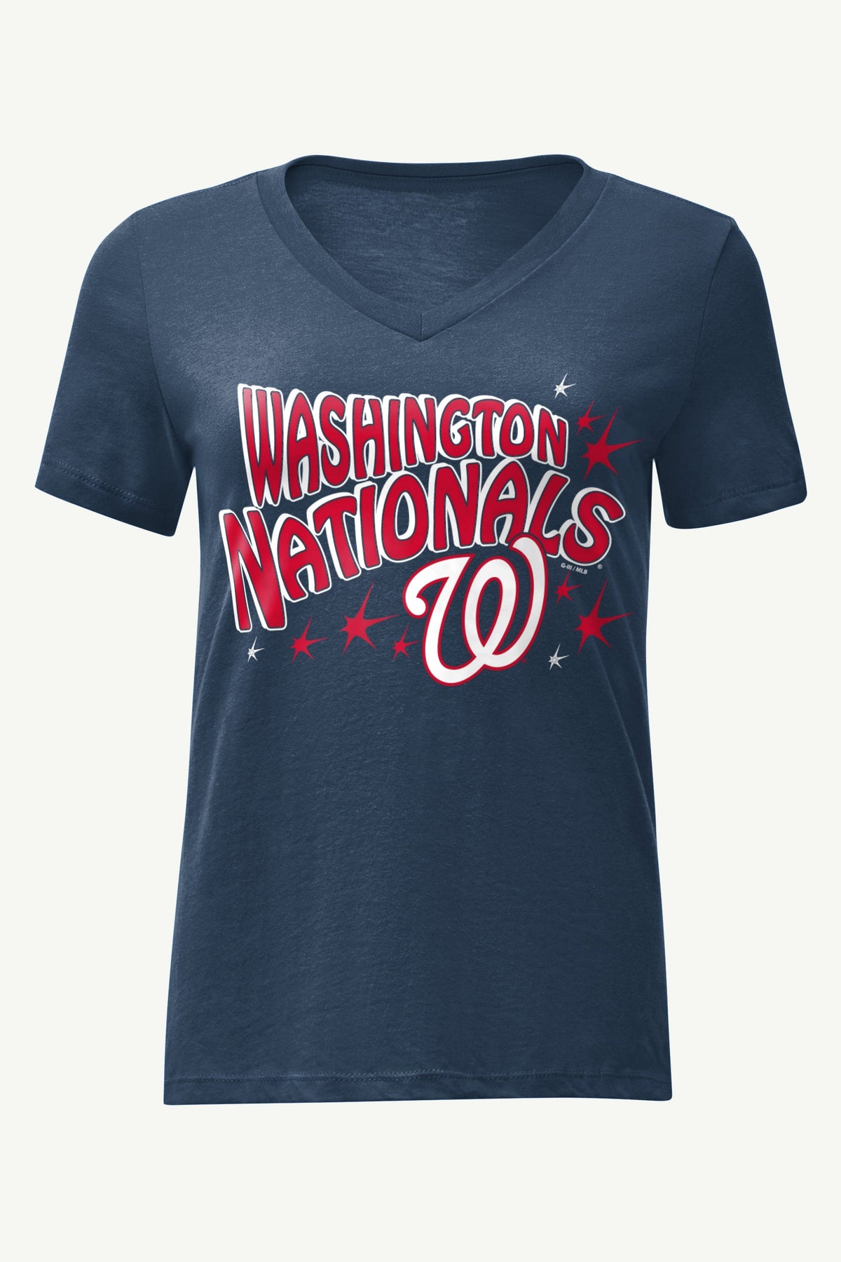 WOMENS WASHINGTON NATIONALS FIREWORKS V NECK T SHIRT