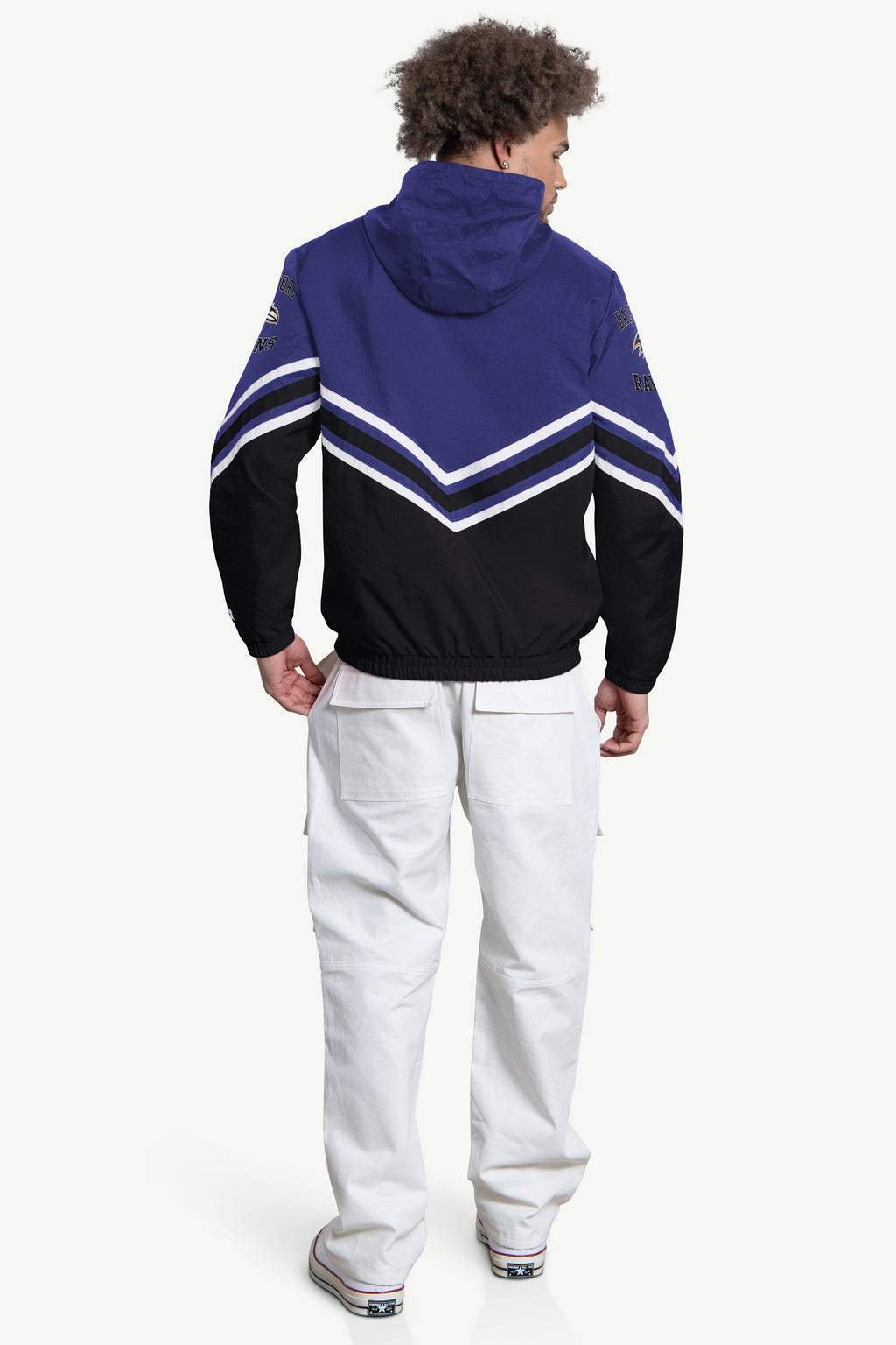 MENS BALTIMORE RAVENS  FAIR PLAY HALF ZIP HOODED PULLOVER