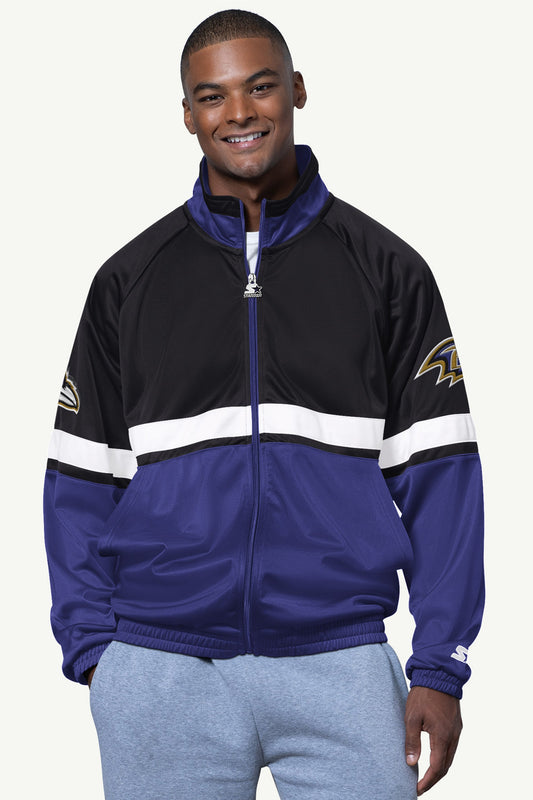 MENS BALTIMORE RAVENS VETERAN TRACK JACKET