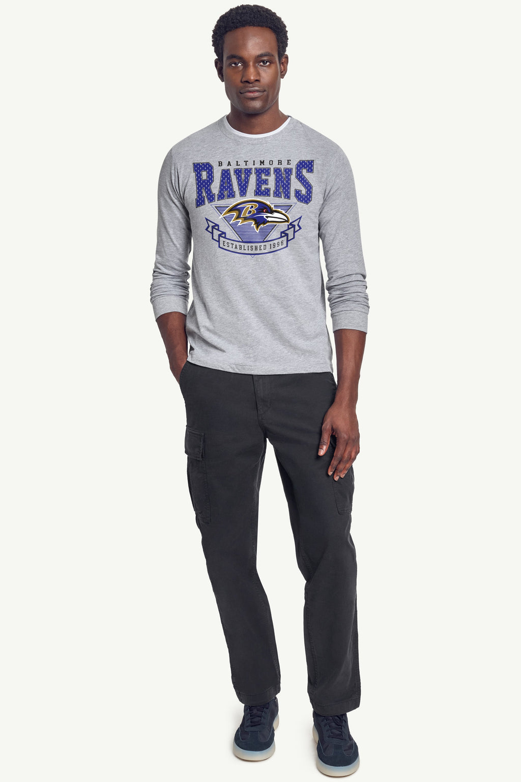 MENS BALTIMORE RAVENS 80's INSPIRED LONG SLEEVE T SHIRT