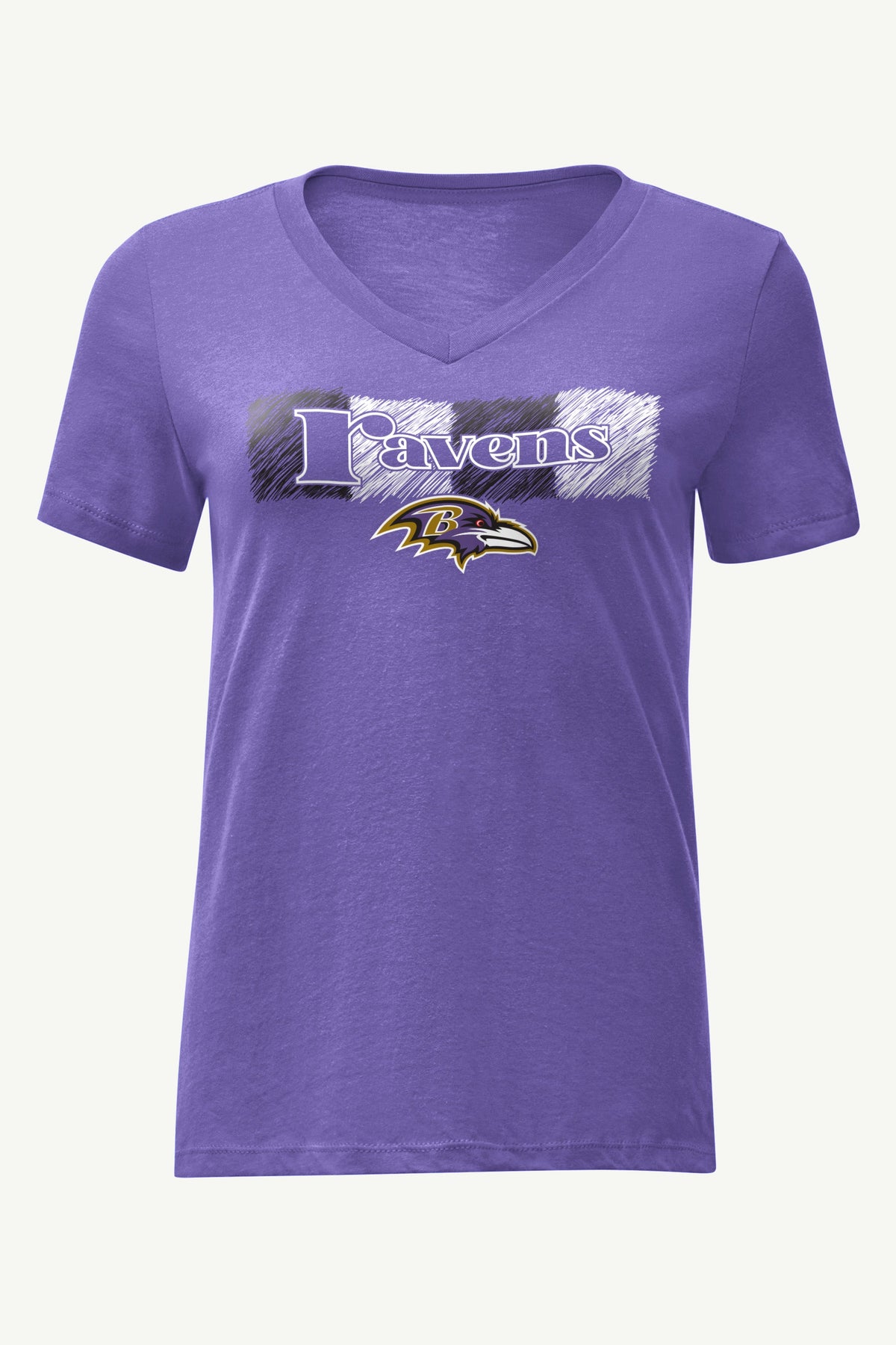 WOMENS BALTIMORE RAVENS COLOR SHADING V-NECK T SHIRT